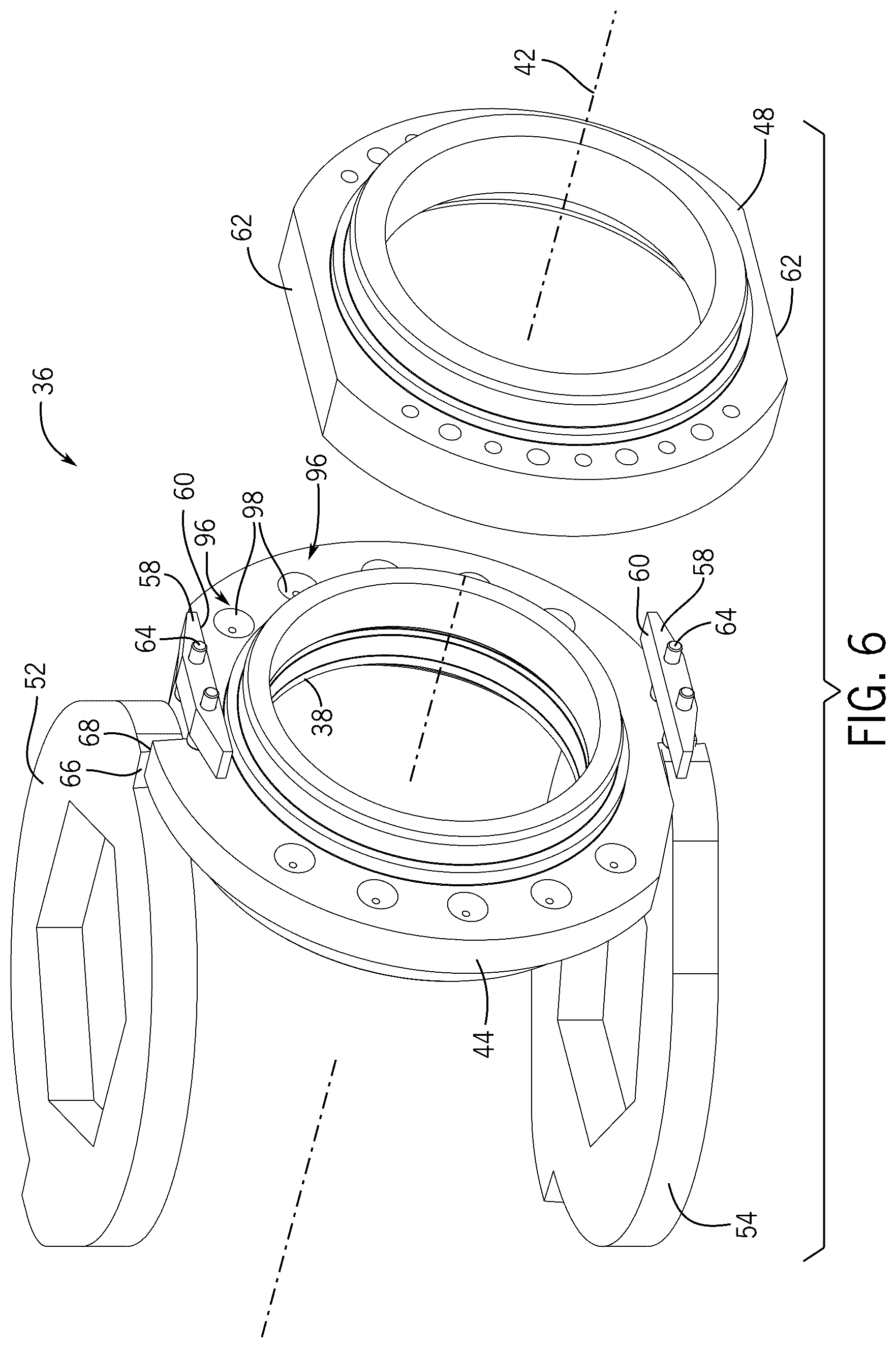 Patent US12359733 Figure 6 – Ball valve assembly