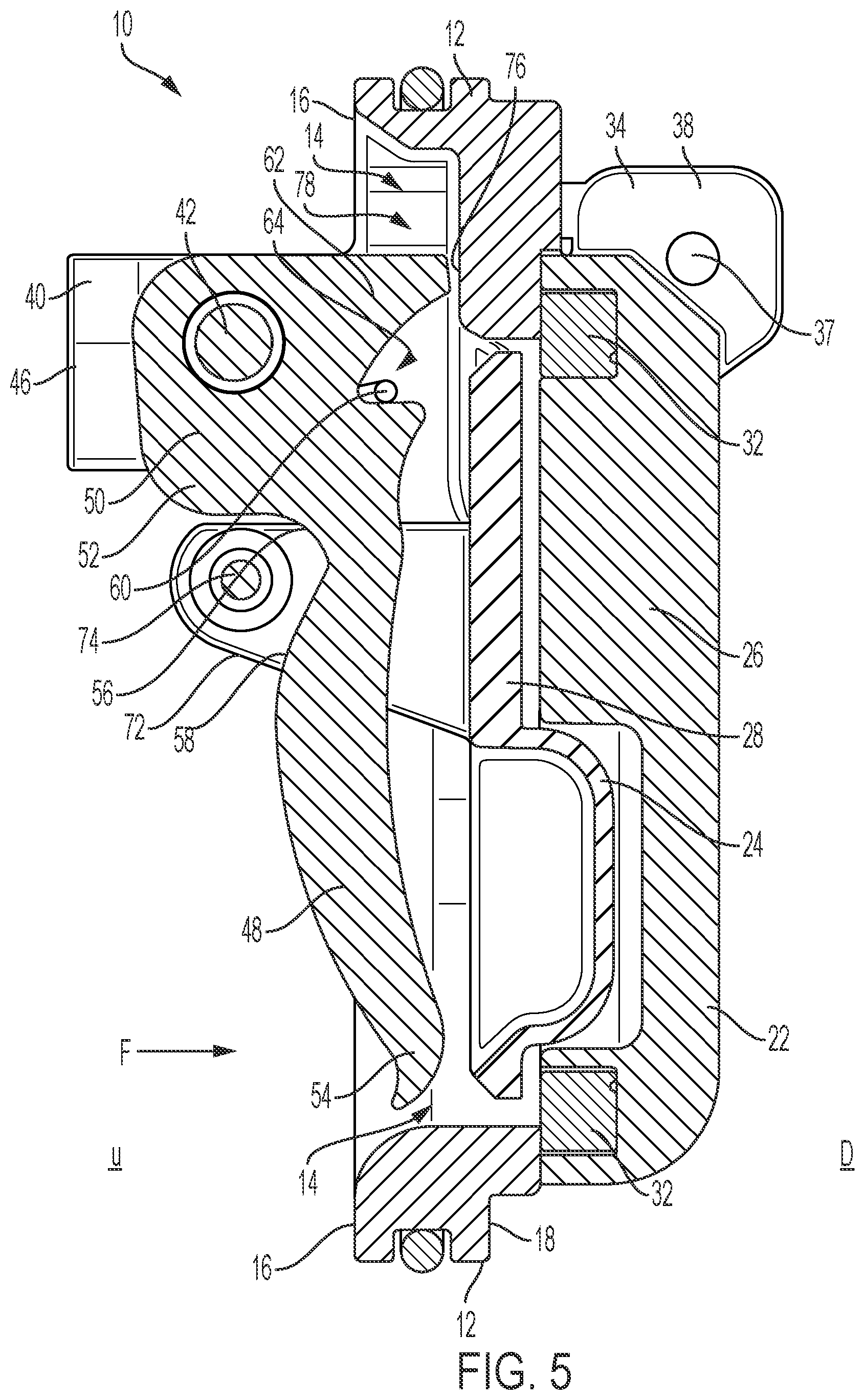 Patent US12359735 Figure 5 – Spring stop for clapper valve