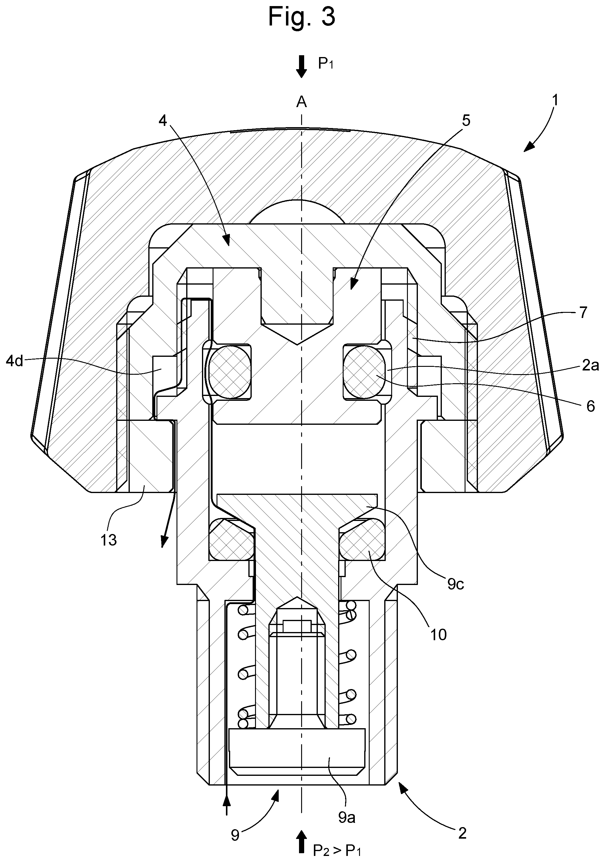Patent US12359736 Figure 3 – Pressure-relief valve for a watch