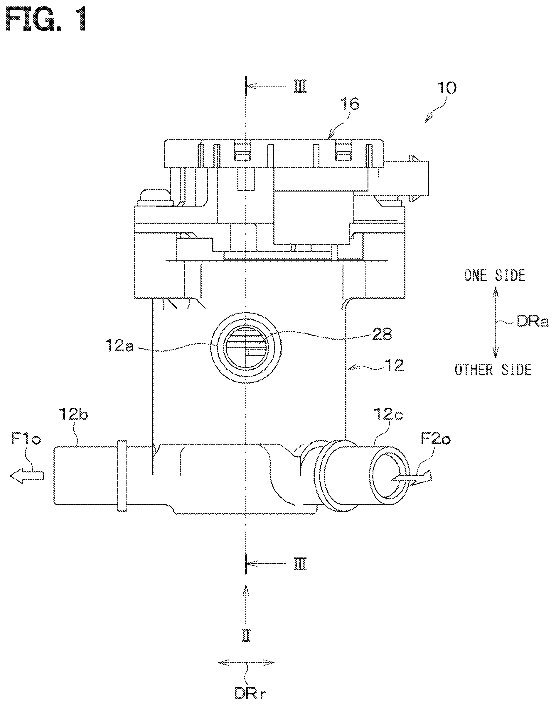Patent US12359740 — Valve device — Figure 1