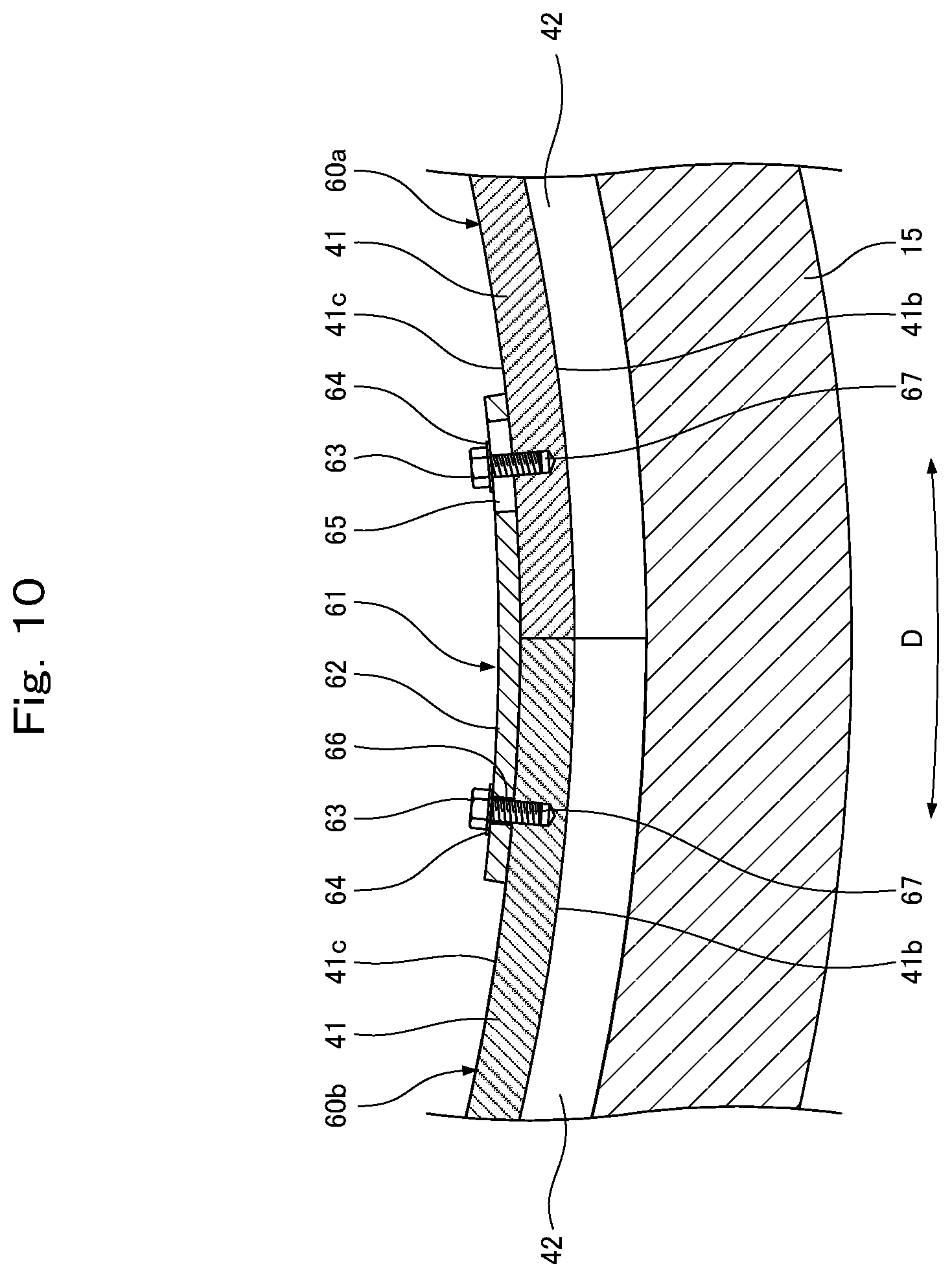 Patent US12359755 Figure 8 – Pipe joint, spacer provided in pipe joint, and dividing piece constituting spacer