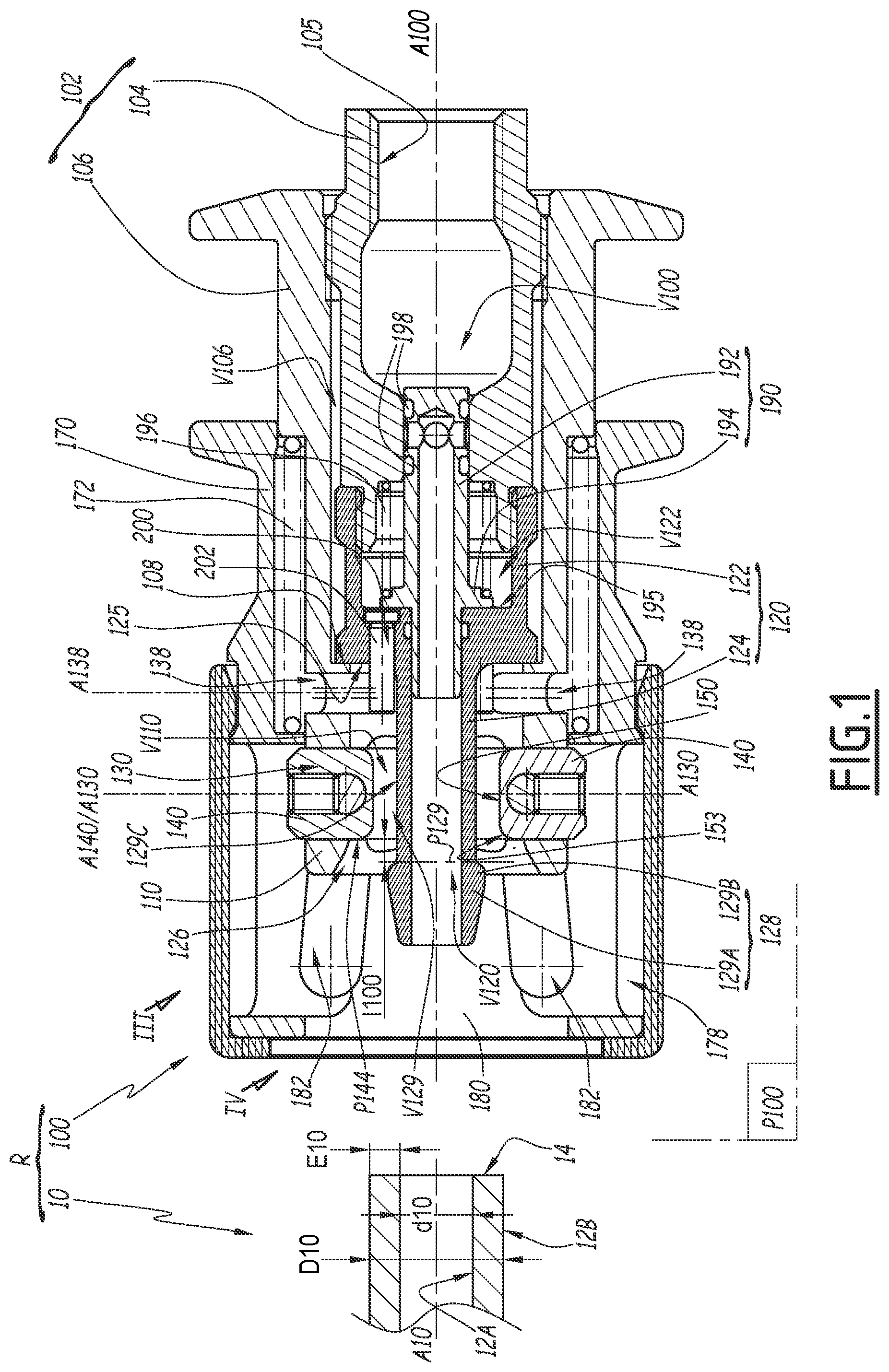 Patent US12359758 Figure 1 – Quick-coupling female element