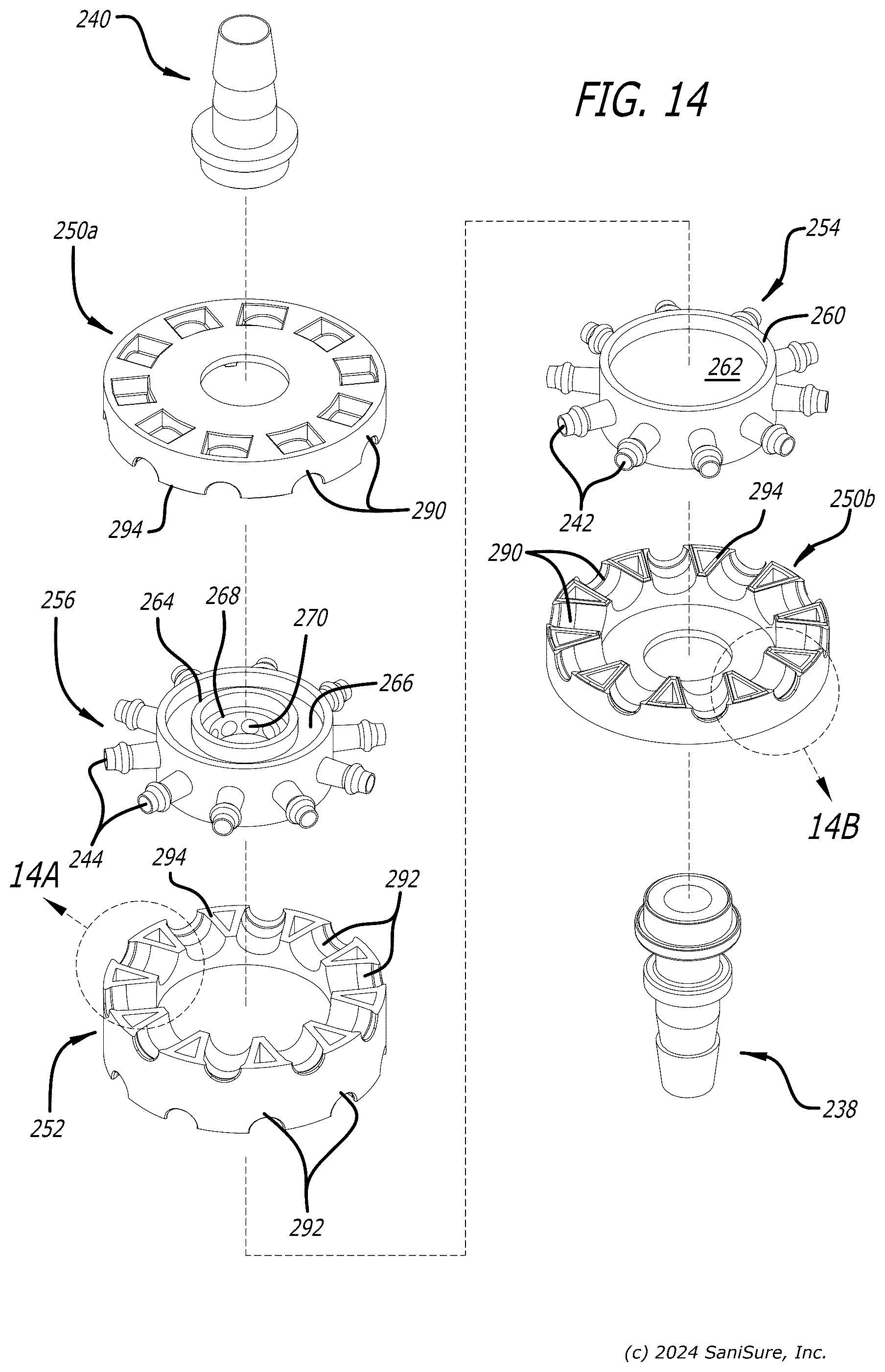Patent US12359760 Figure 7 – Fluid distribution junctions and assembly methods