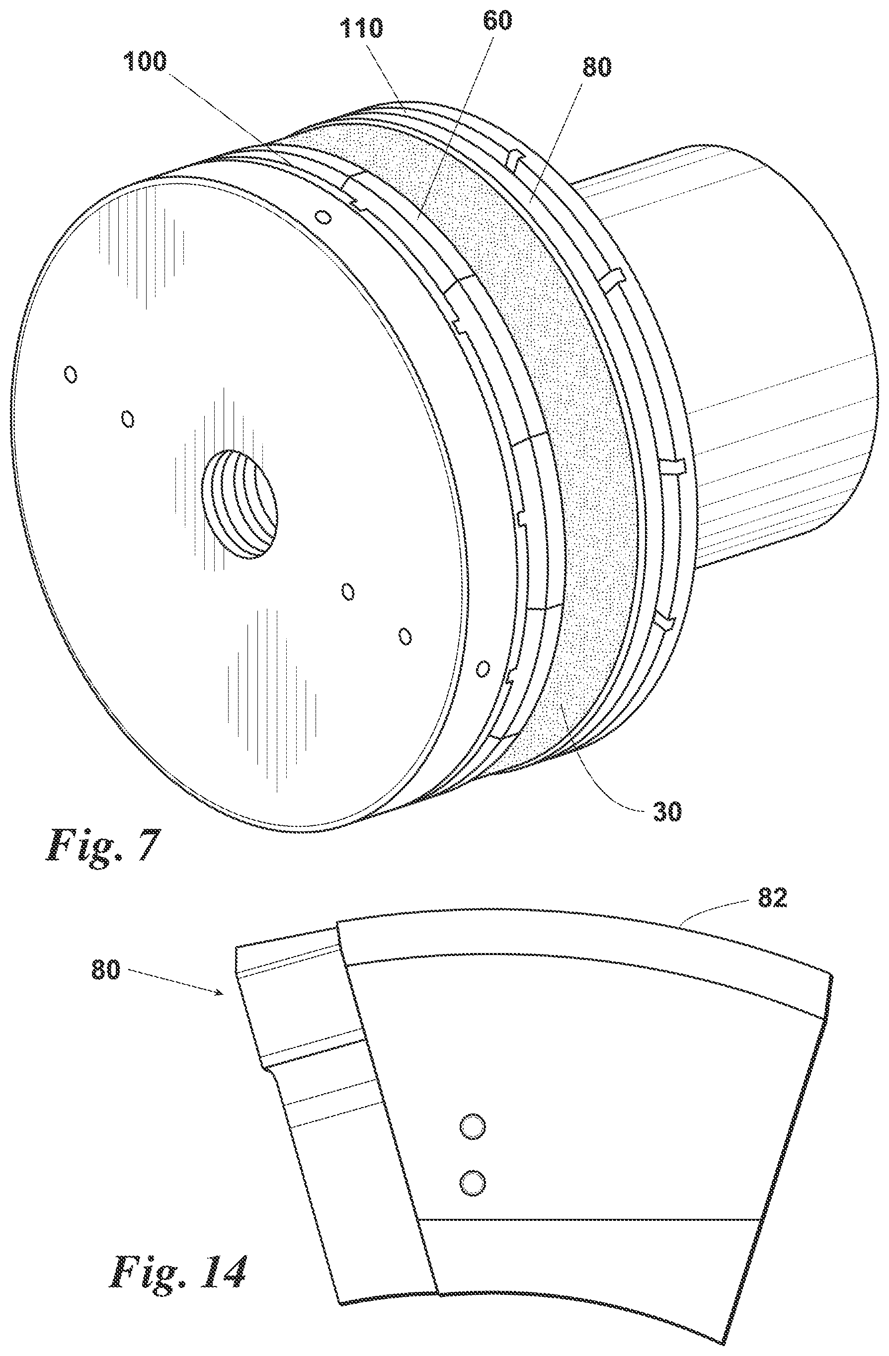 Patent US12359762 Figure 7 – Pipeline isolation tool with large-gap sealing element having mini pressure heads and iris-like structural sealing elements