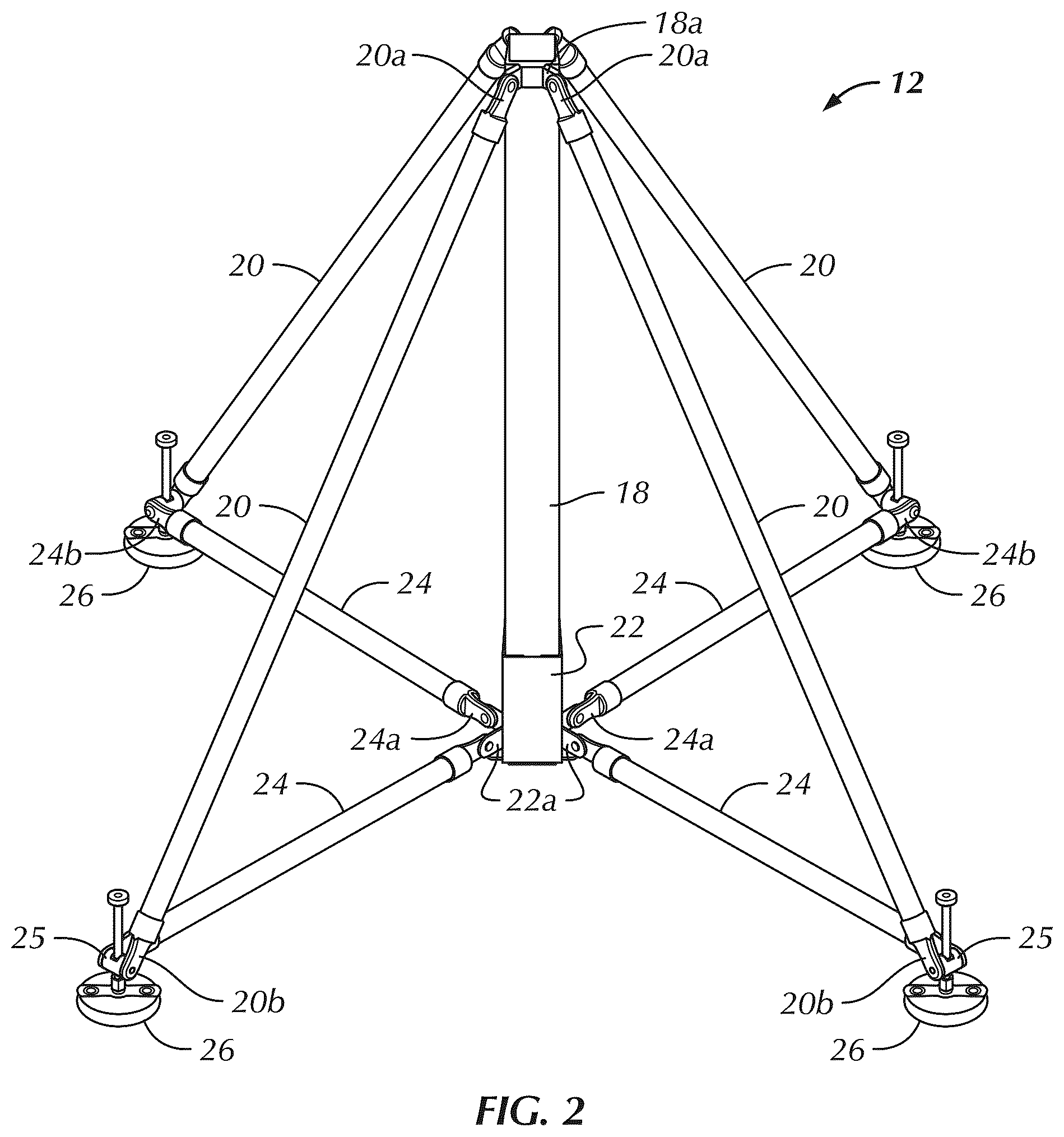 Patent US12359766 Figure 2 – Modular monitor stand