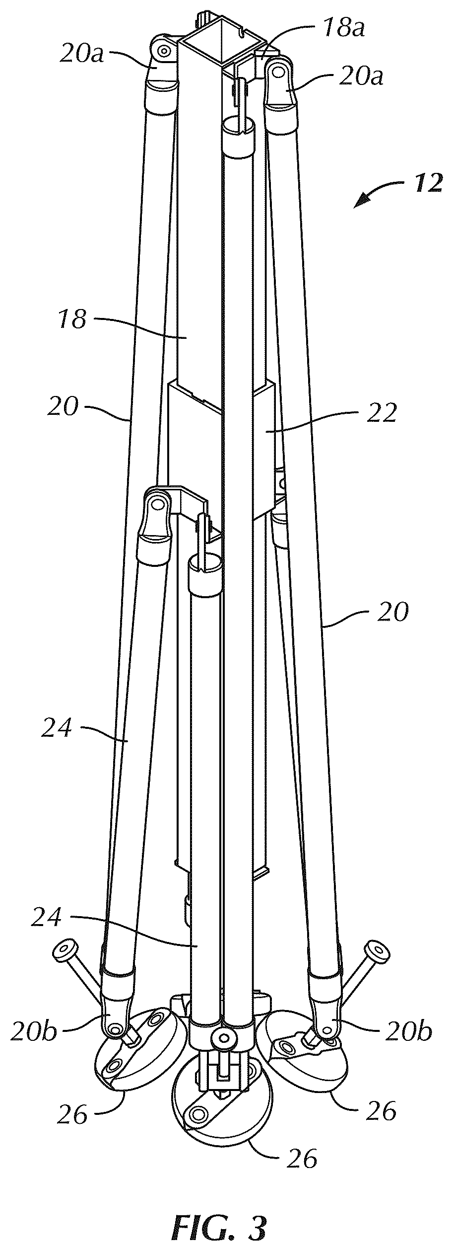 Patent US12359766 Figure 3 – Modular monitor stand