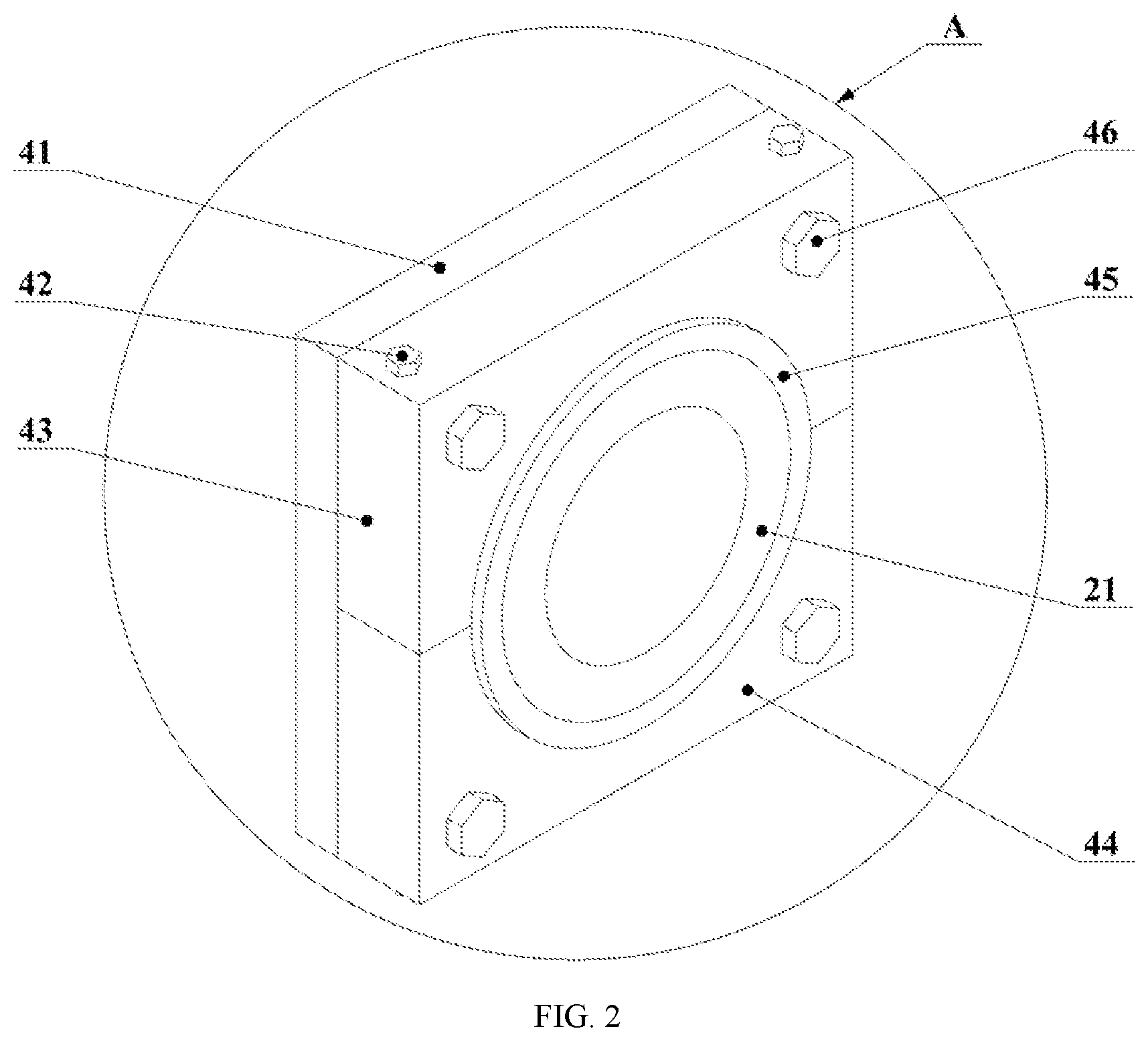 Patent US12359774 Figure 2 – Flexible connection device of hydrogen high- pressure type iv cylinder and a container frame