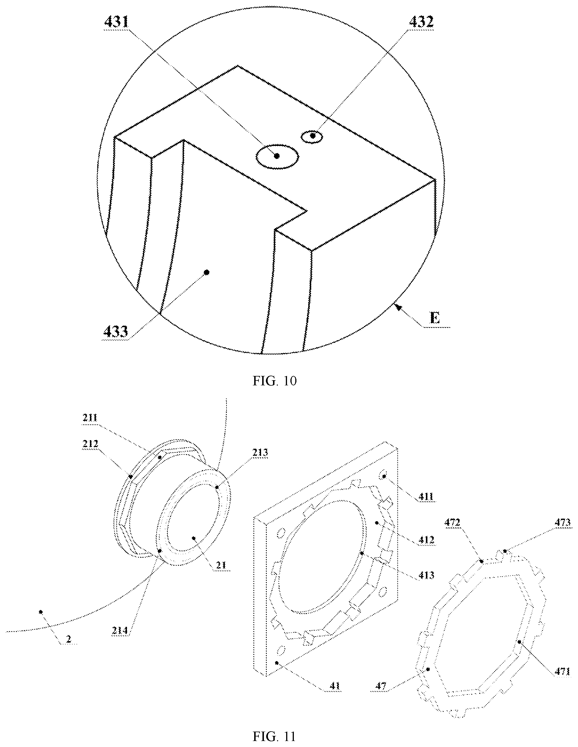 Patent US12359774 Figure 8 – Flexible connection device of hydrogen high- pressure type iv cylinder and a container frame