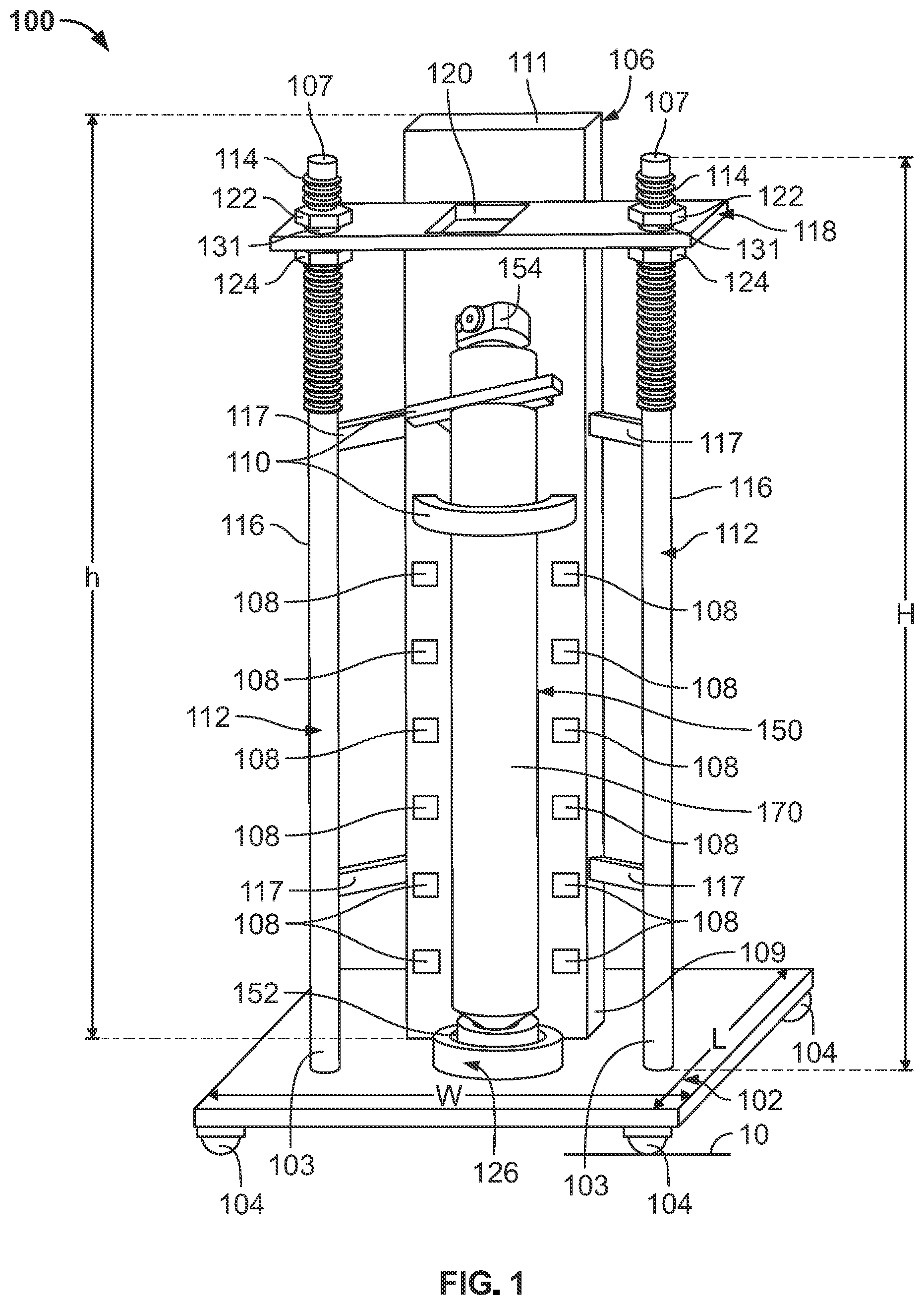 Patent US12359776 Figure 1 – Pressurized cylinder stand