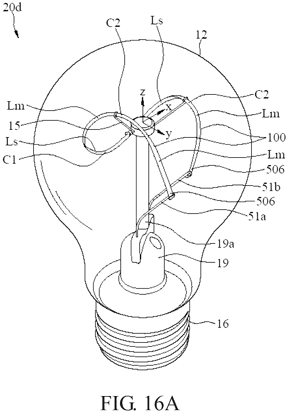 Patent US12359779 Figure 15 – LED filament and LED light bulb