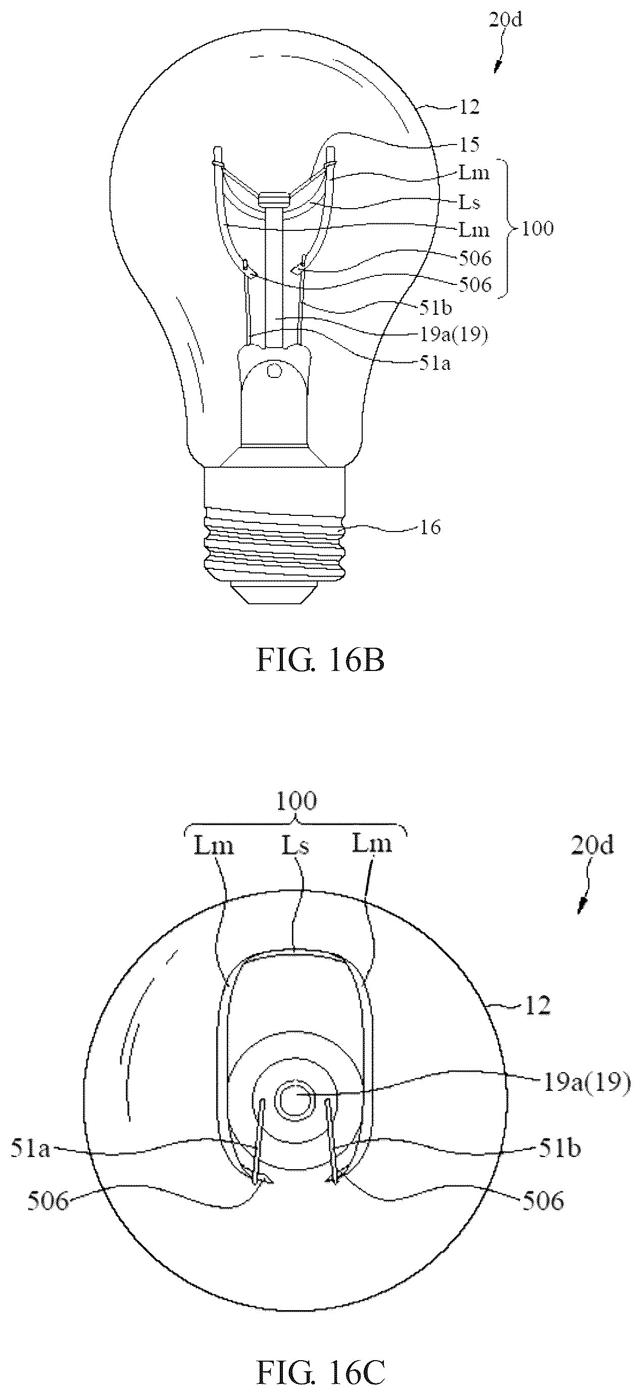 Patent US12359779 Figure 16 – LED filament and LED light bulb
