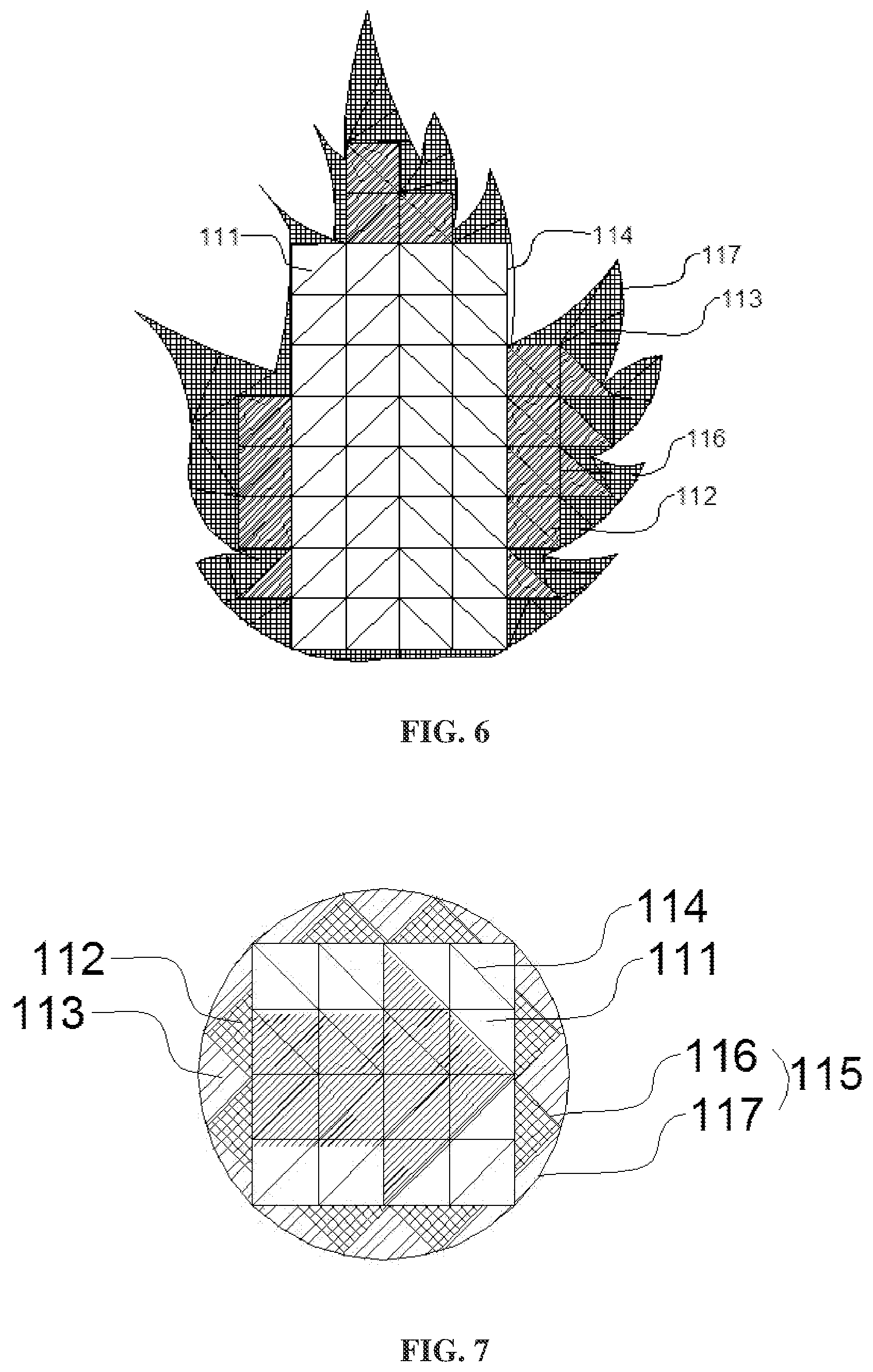 Patent US12359785 Figure 4 – OLED lamp panel with display peripheral regions and display region of regular shape formed by plurality of light emitting units of the same shape, and lighting device having the same