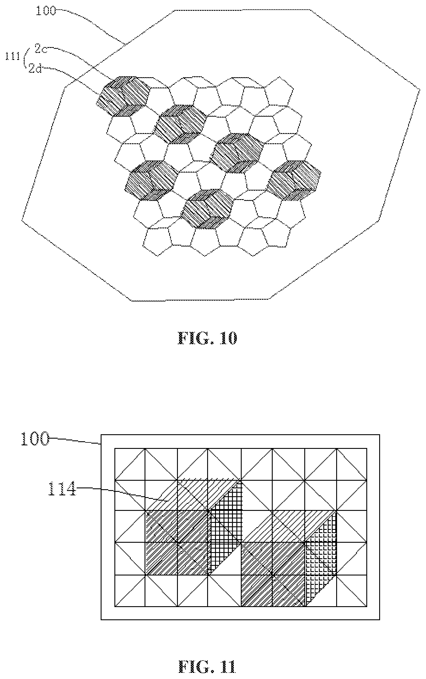 Patent US12359785 Figure 6 – OLED lamp panel with display peripheral regions and display region of regular shape formed by plurality of light emitting units of the same shape, and lighting device having the same
