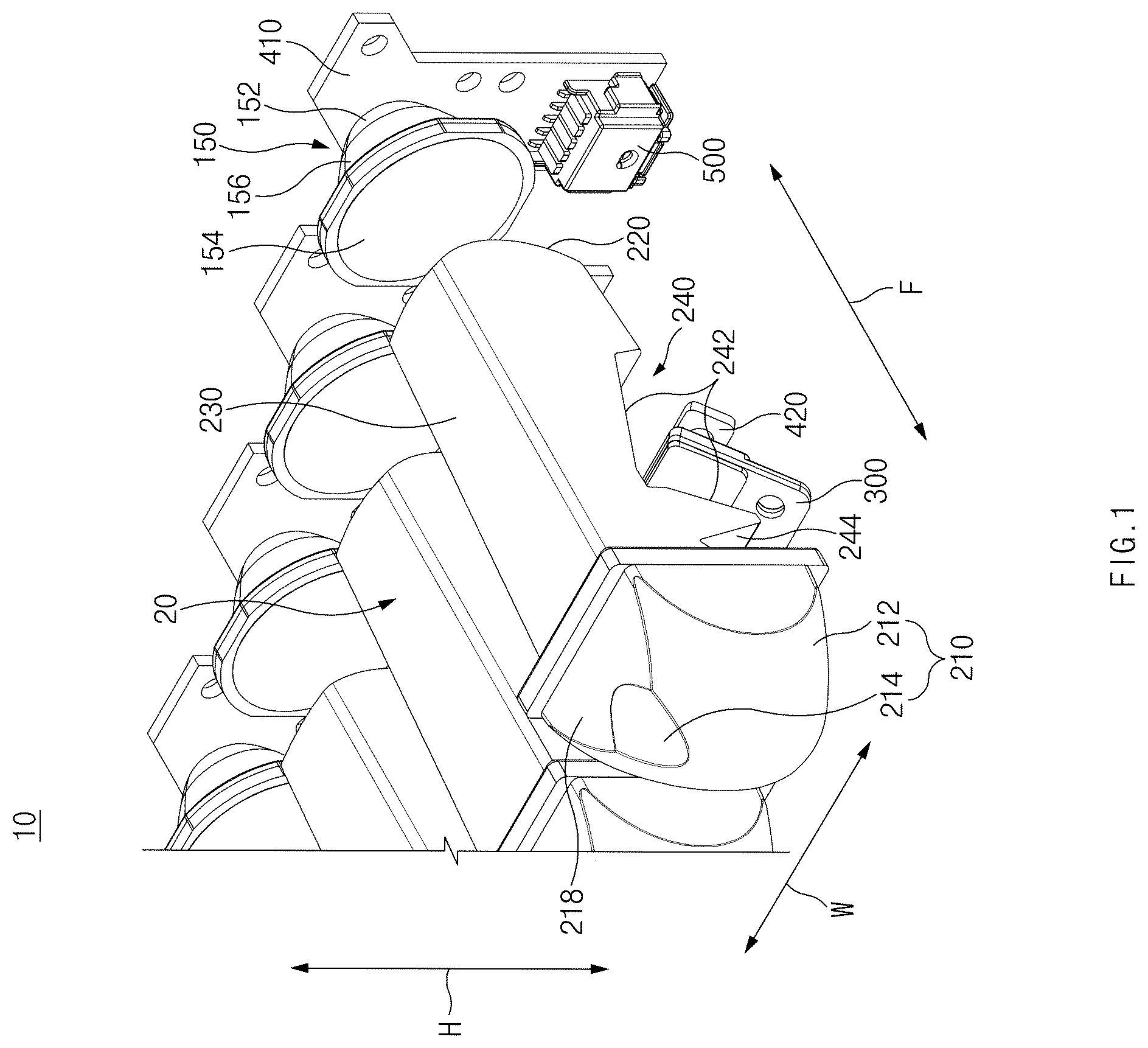 Patent US12359787 Figure 1 – Lamp module for vehicle and lamp for vehicle including the same