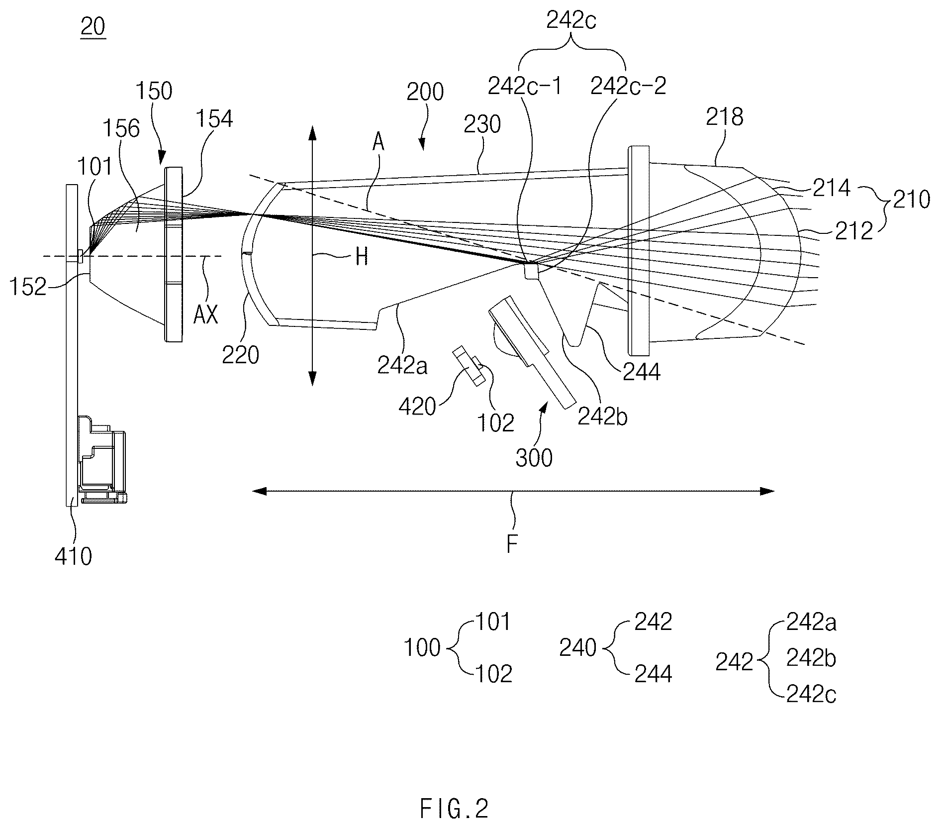 Patent US12359787 Figure 2 – Lamp module for vehicle and lamp for vehicle including the same