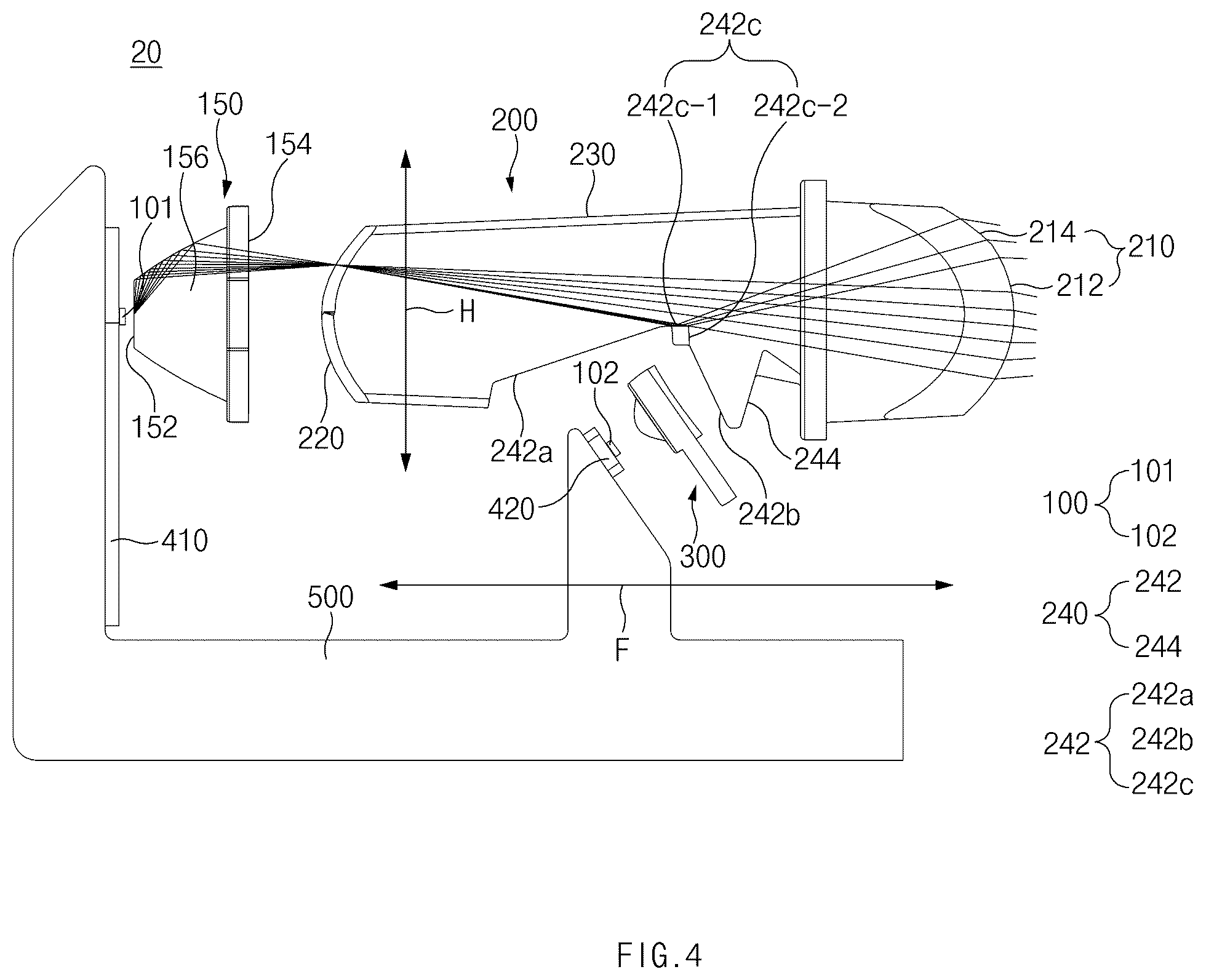 Patent US12359787 Figure 4 – Lamp module for vehicle and lamp for vehicle including the same