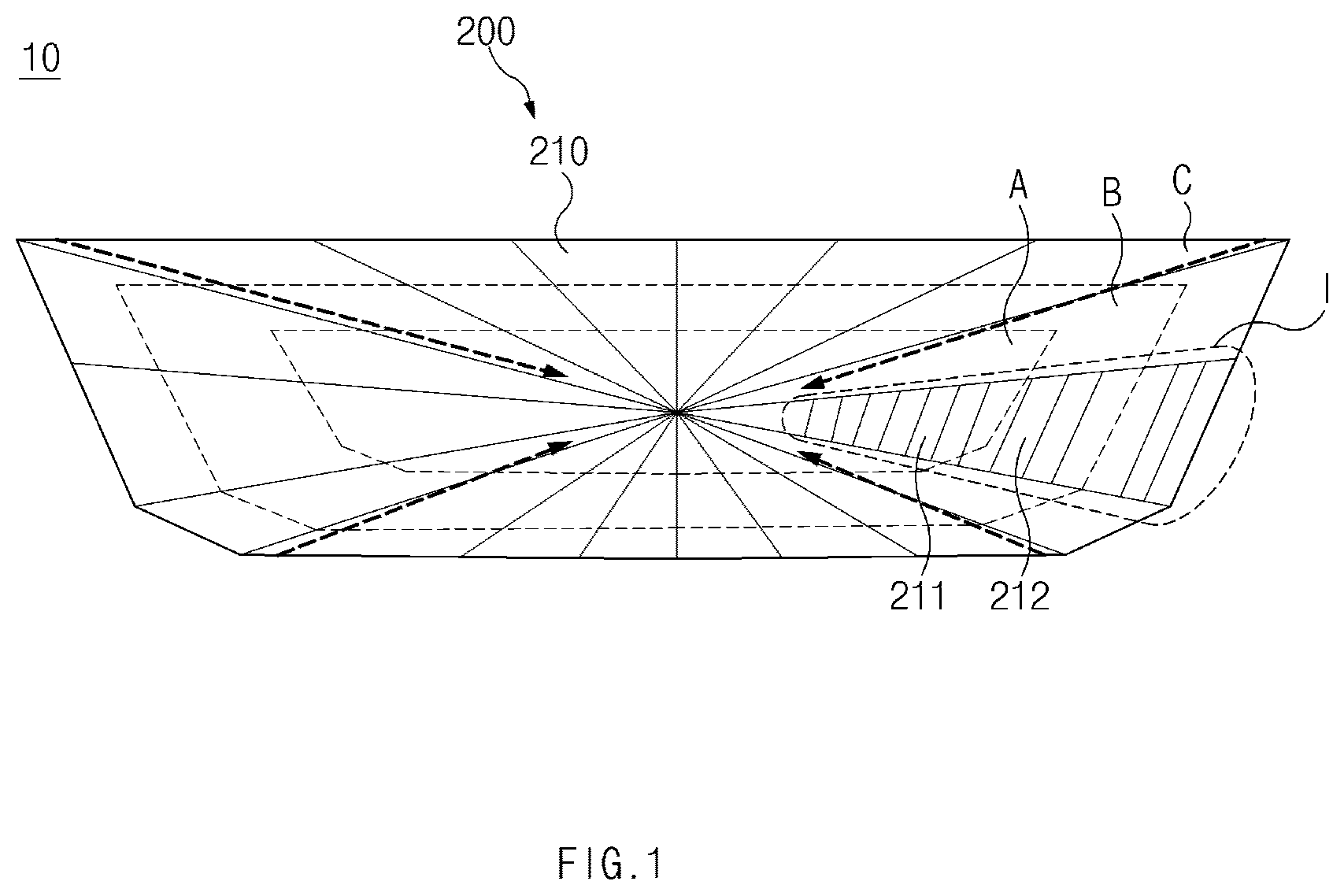 Patent US12359788 Figure 1 – Lens sheet with different viewing angles and lamp for vehicle