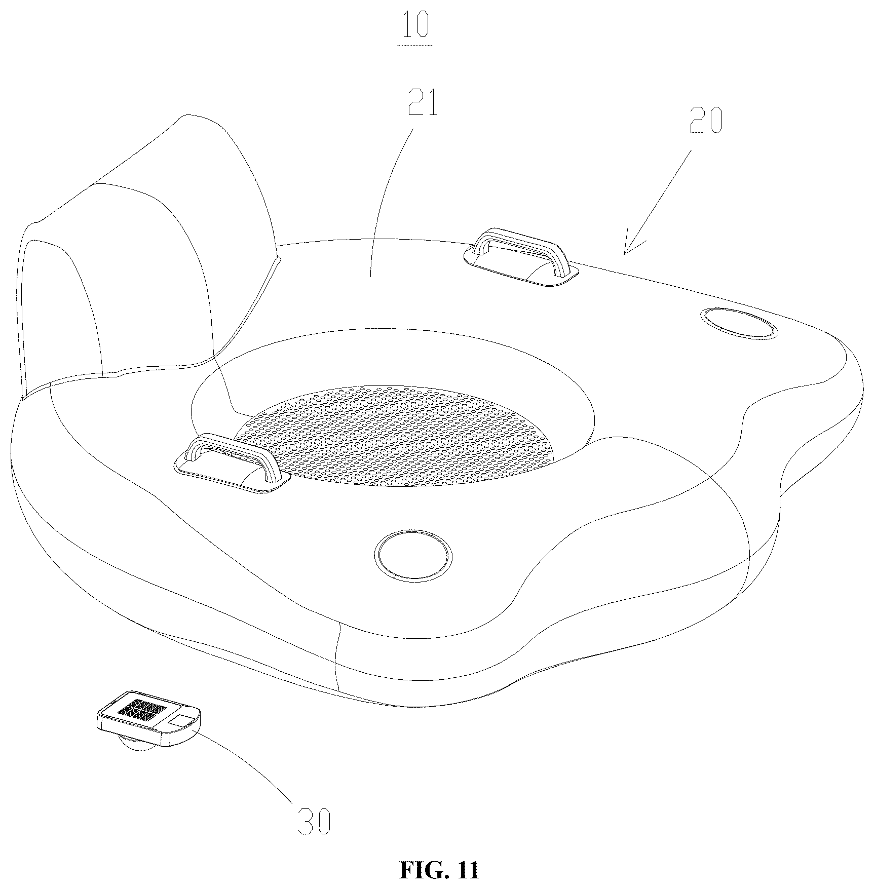 Patent US12359790 Figure 11 – Floating projection decorative lamp