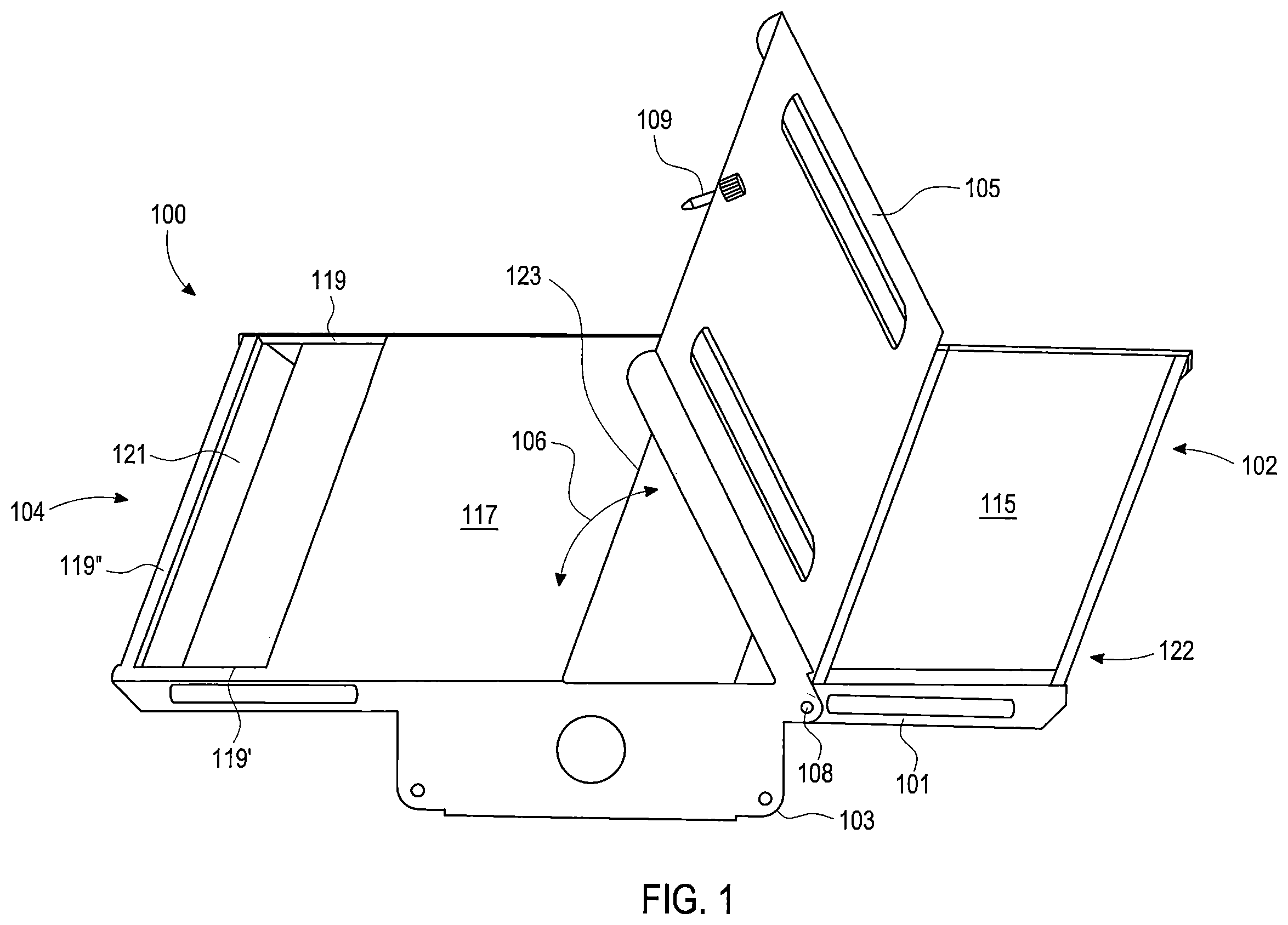 Patent US12359795 Figure 1 – Linear bay light fixture