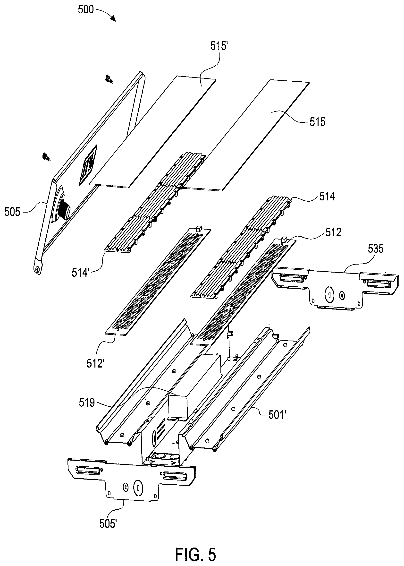 Patent US12359795 Figure 5 – Linear bay light fixture