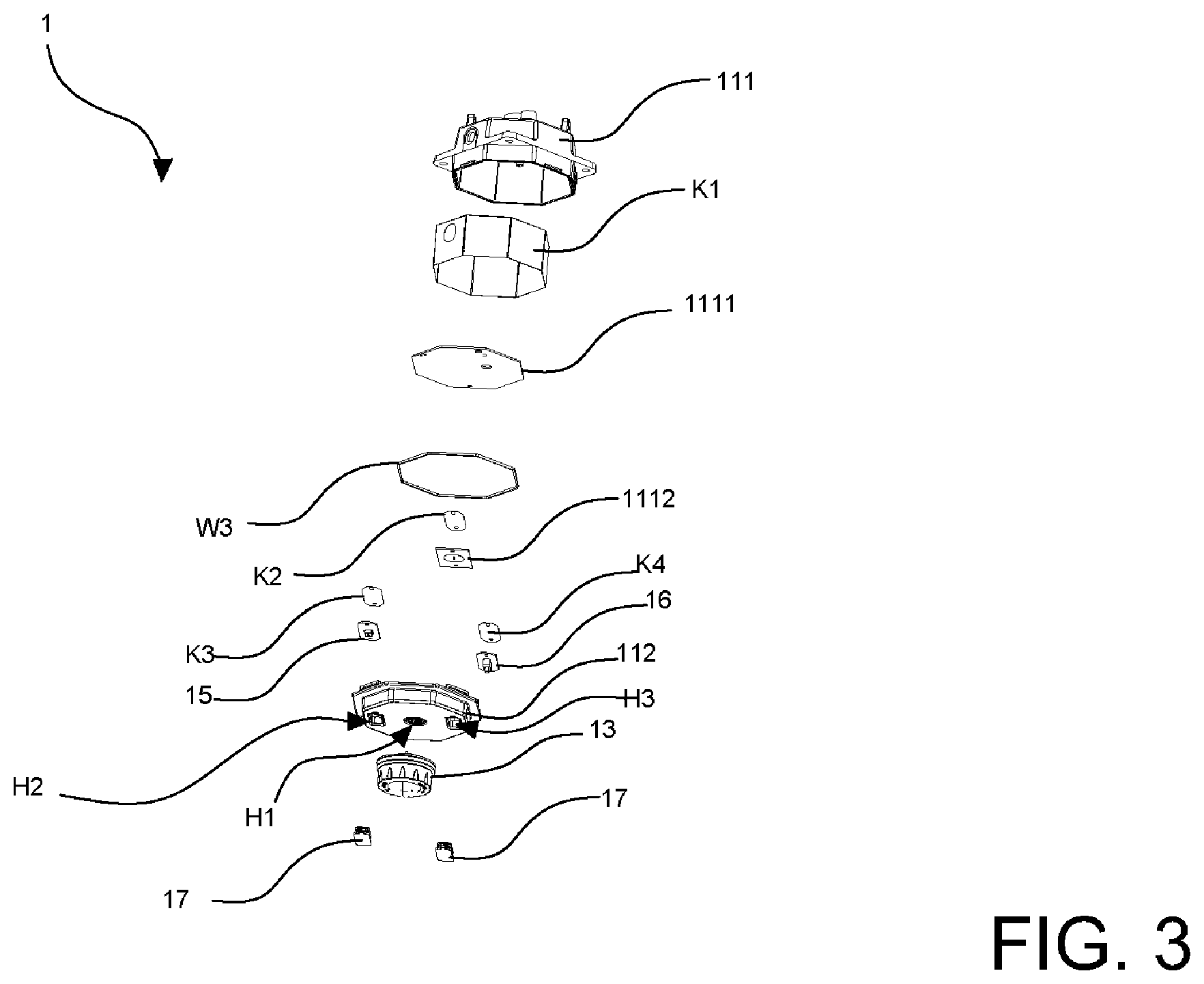 Patent US12359796 Figure 3 – Industrial lighting device having sensing function