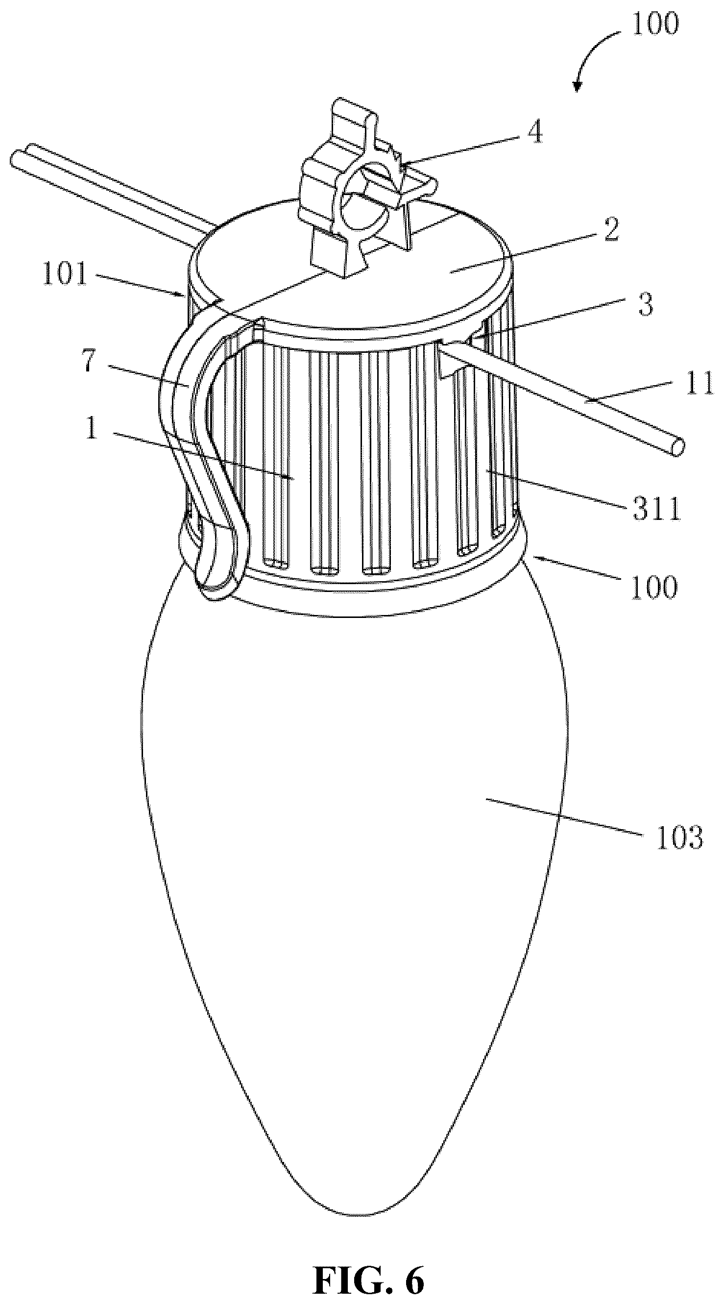 Patent US12359797 Figure 6 – String lamp structure