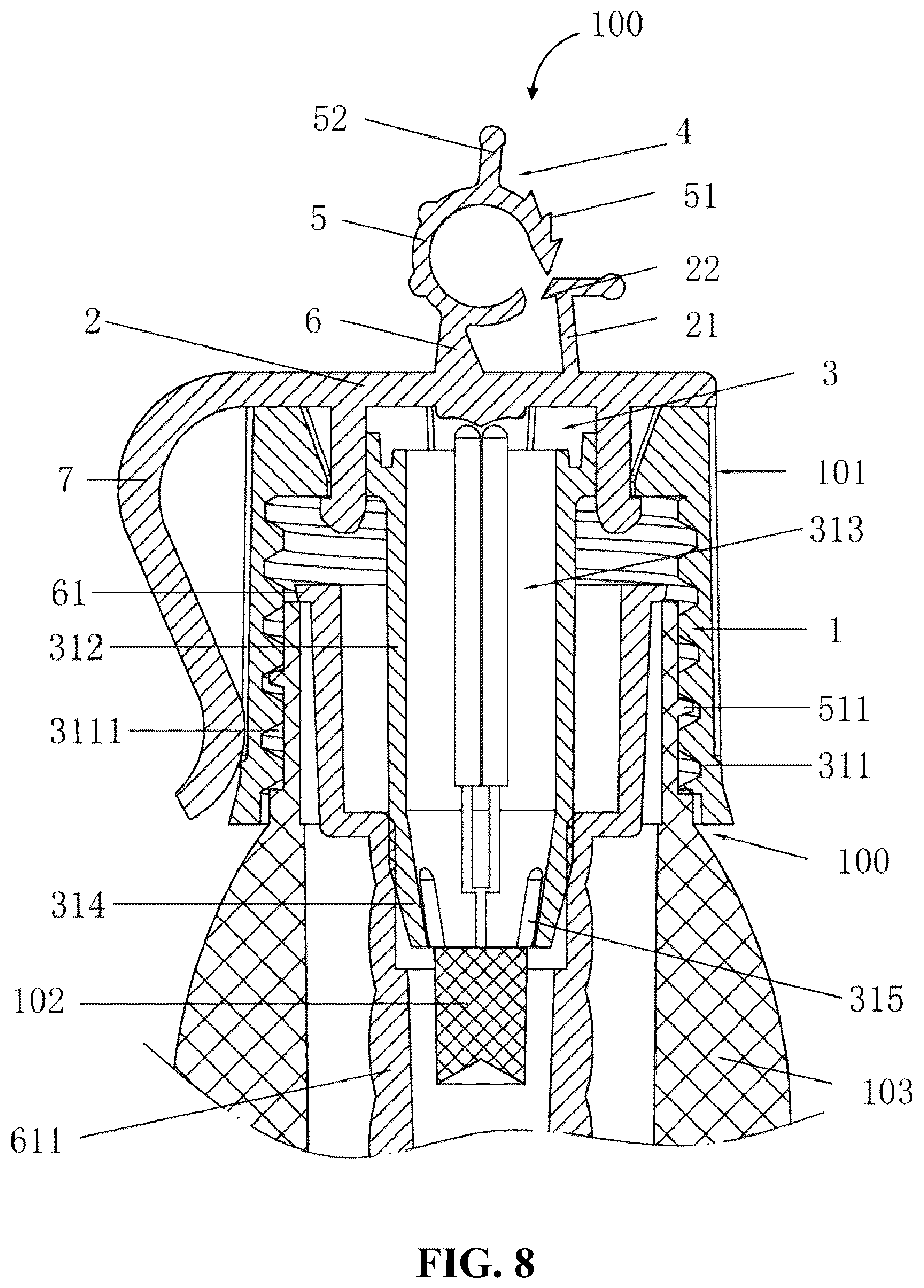 Patent US12359797 Figure 8 – String lamp structure