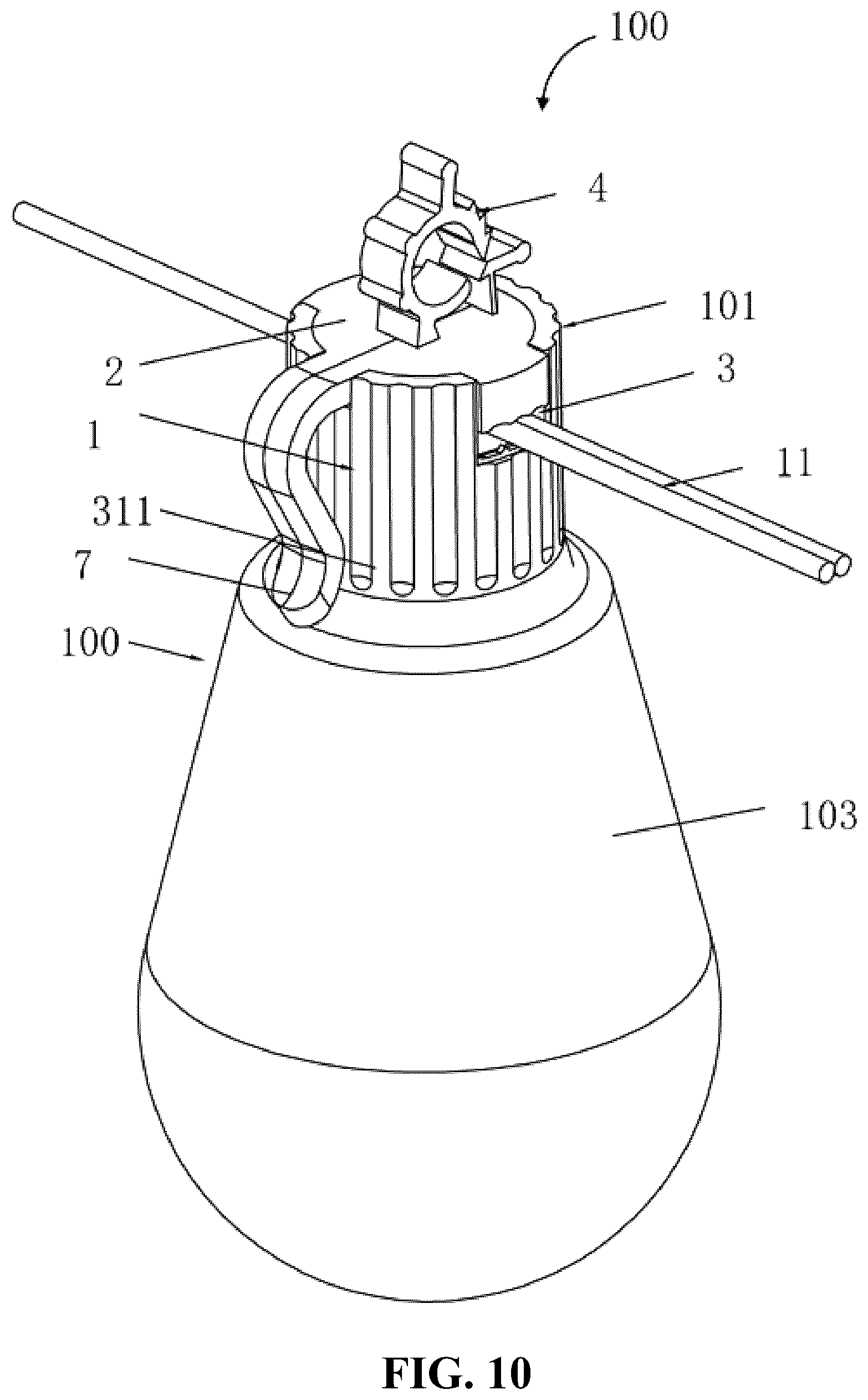 Patent US12359797 Figure 10 – String lamp structure