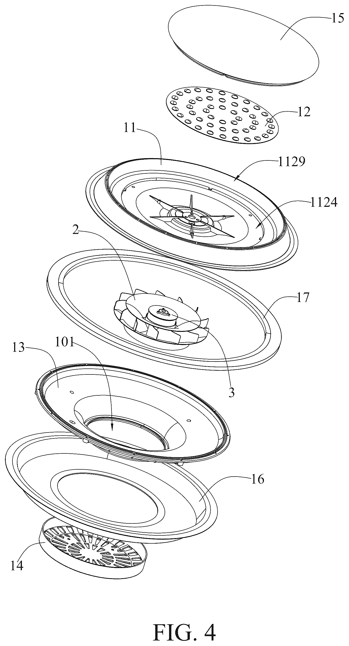 Patent US12359802 Figure 4 – Fan ceiling lamp