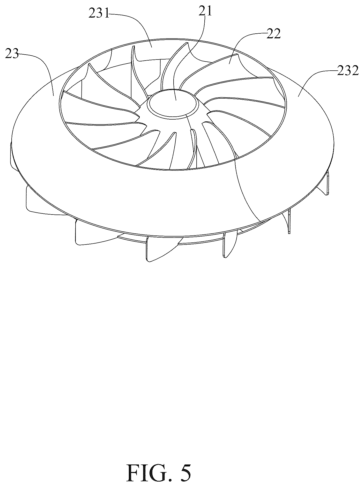Patent US12359802 Figure 5 – Fan ceiling lamp