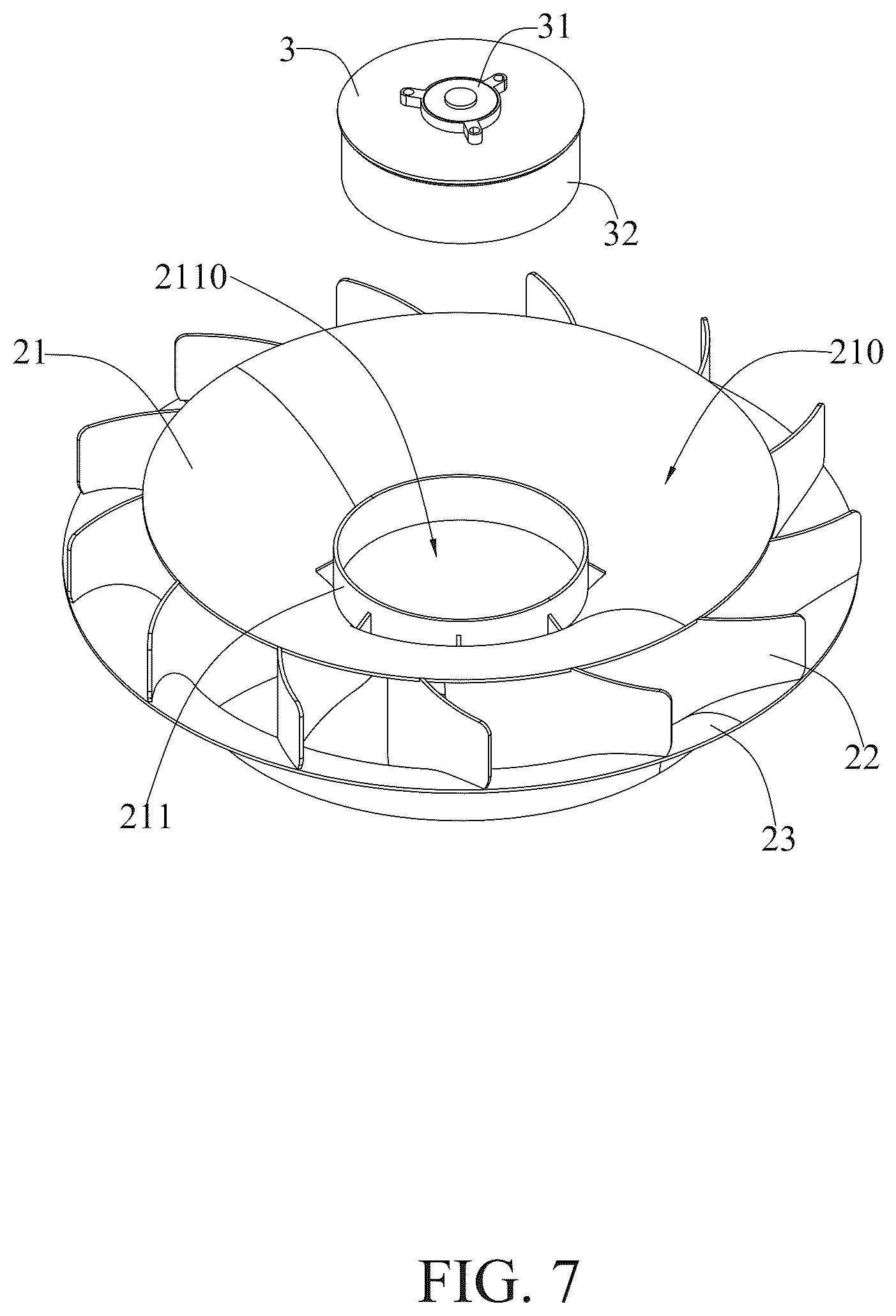Patent US12359802 Figure 7 – Fan ceiling lamp