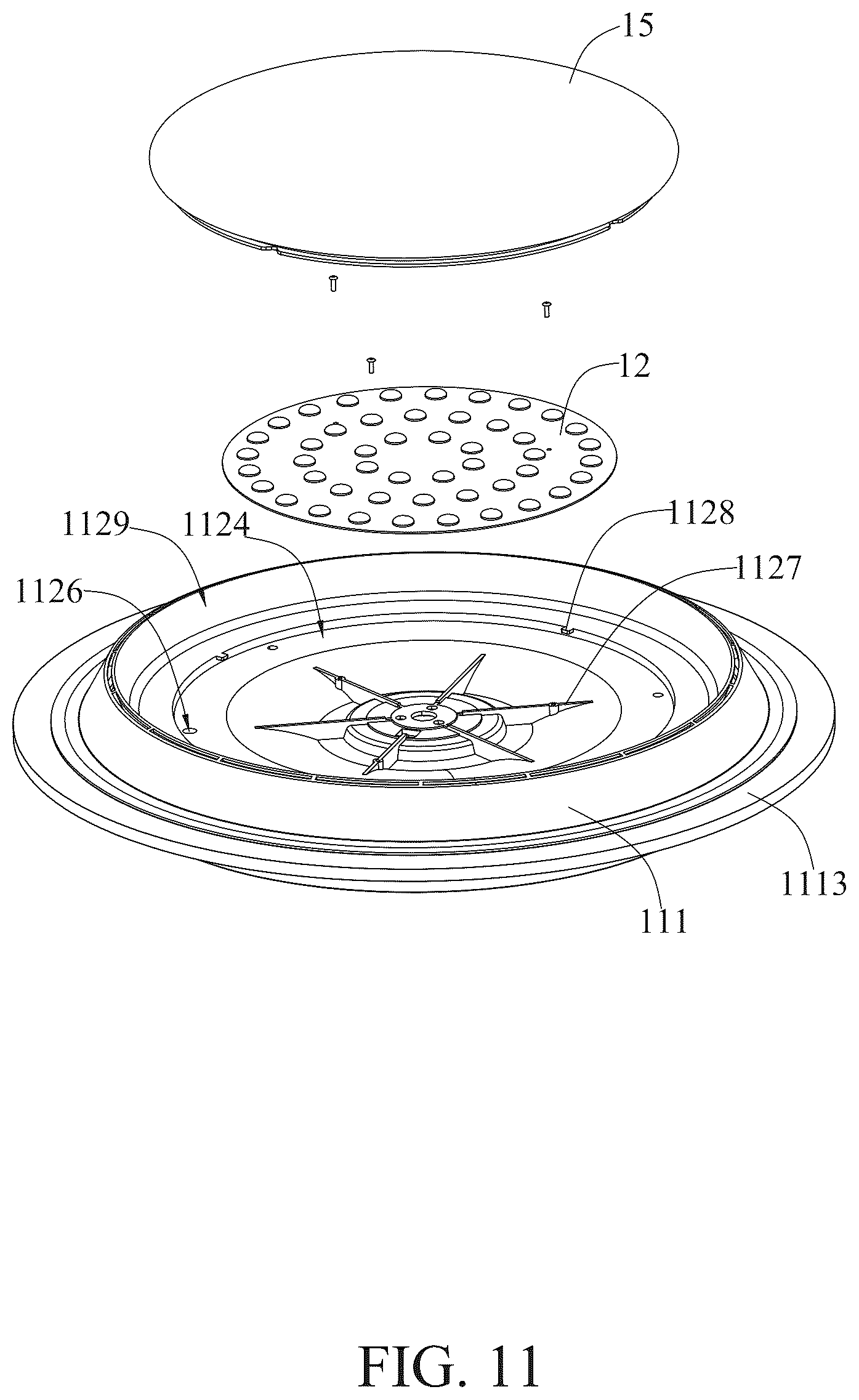 Patent US12359802 Figure 11 – Fan ceiling lamp