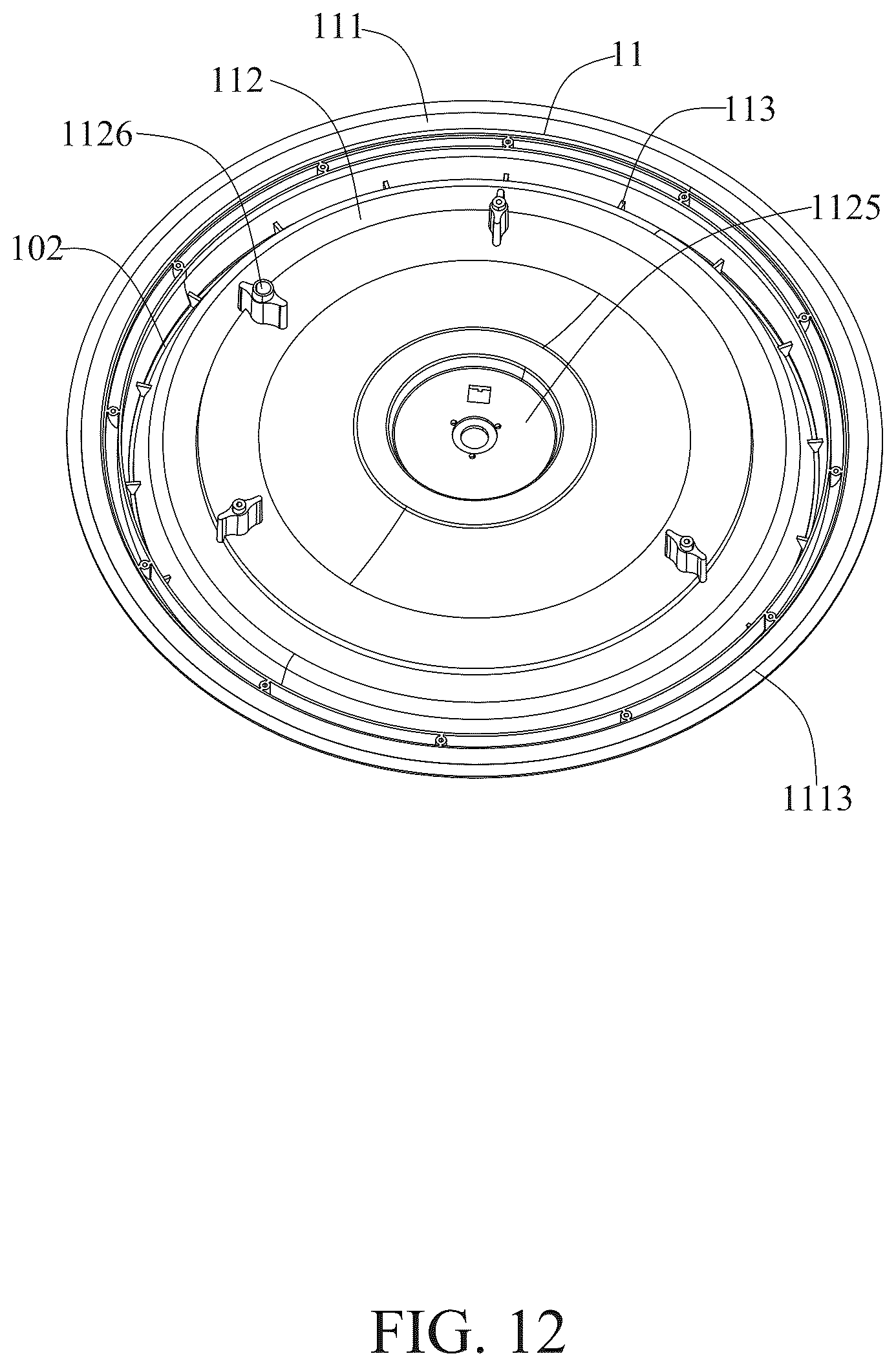 Patent US12359802 Figure 12 – Fan ceiling lamp