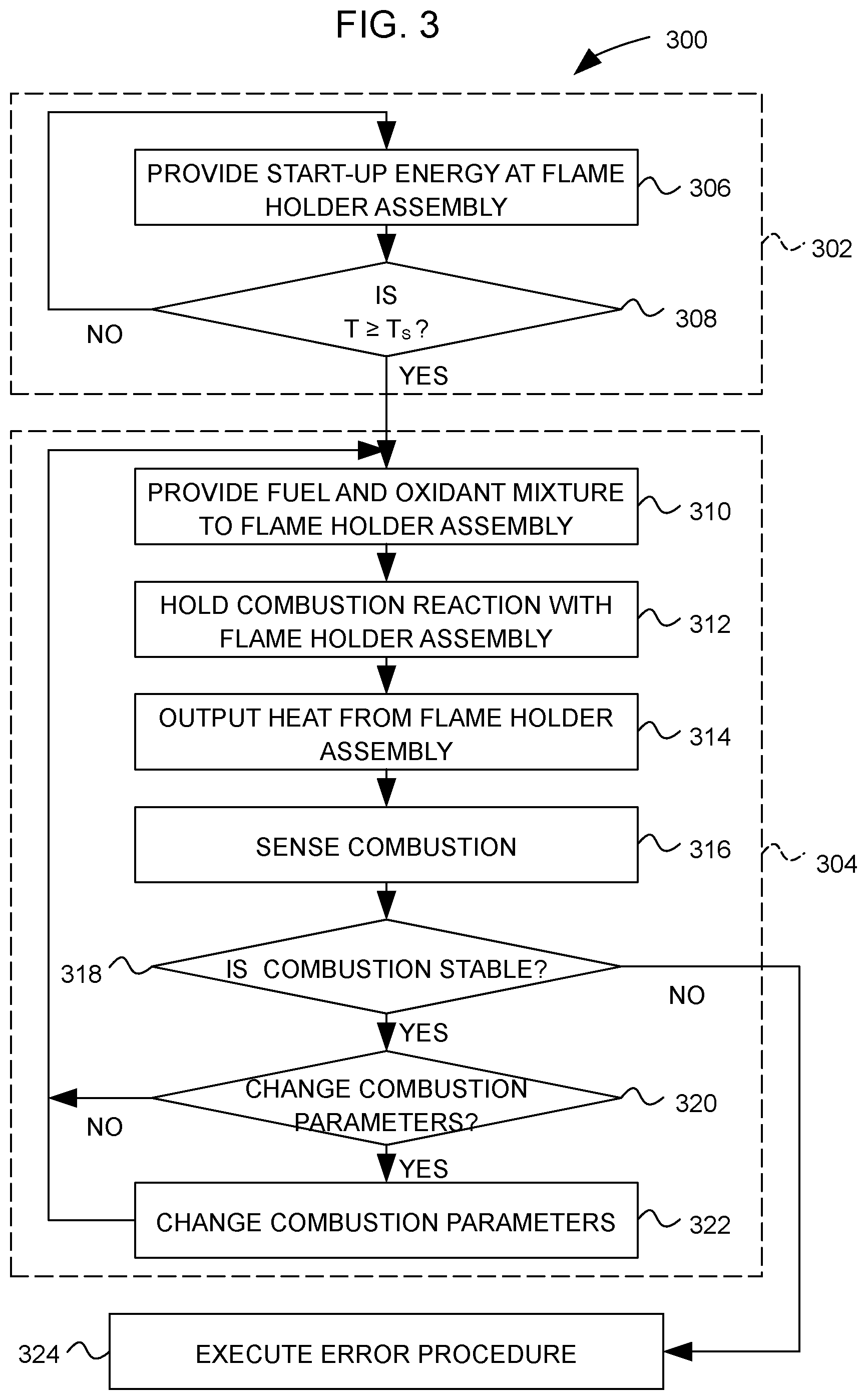 Patent US12359804 Figure 5 – Burner system with discrete transverse flame stabilizers