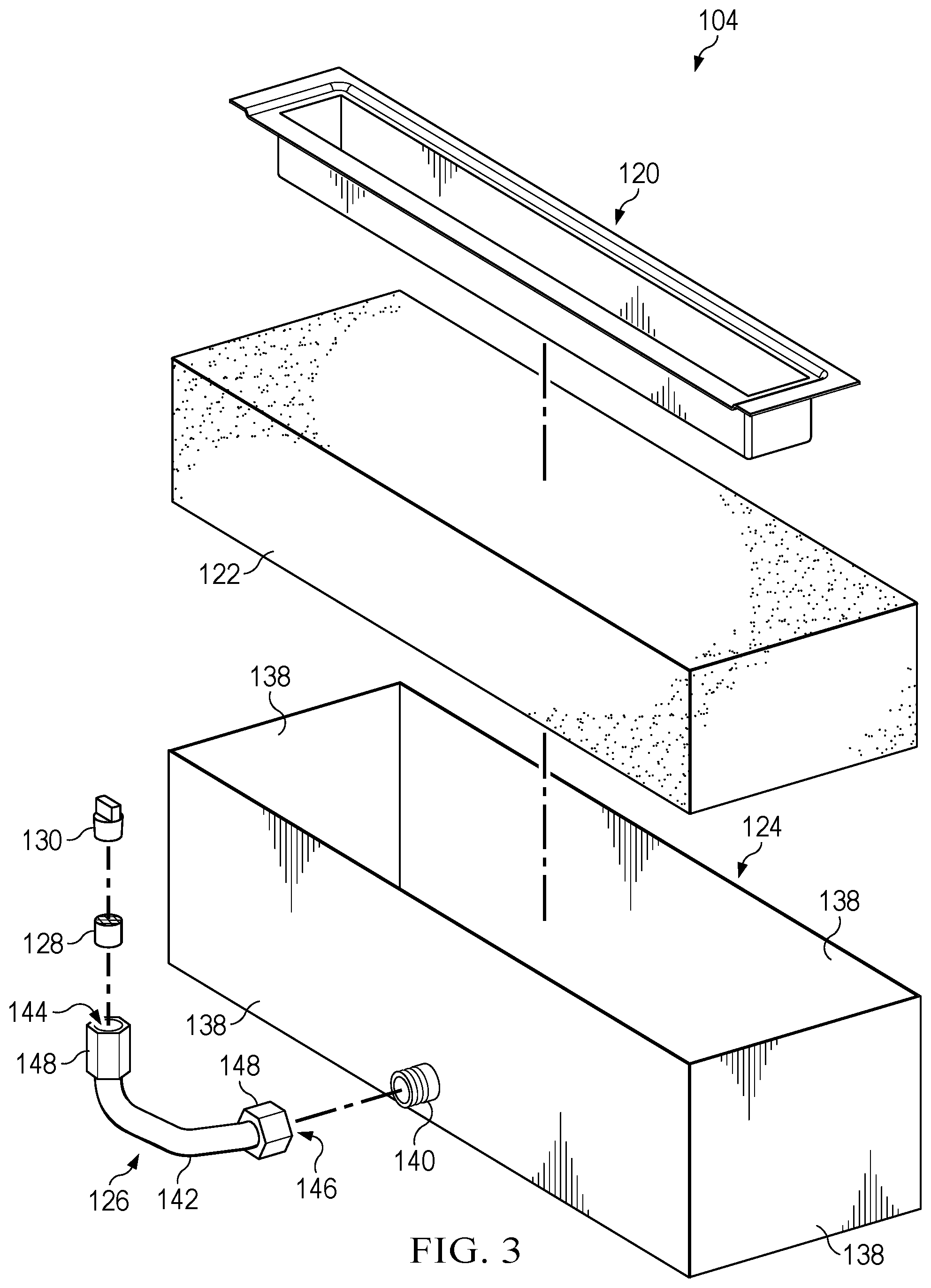 Patent US12359805 Figure 3 – Burner system with integrated shutter and spaced apart fill port