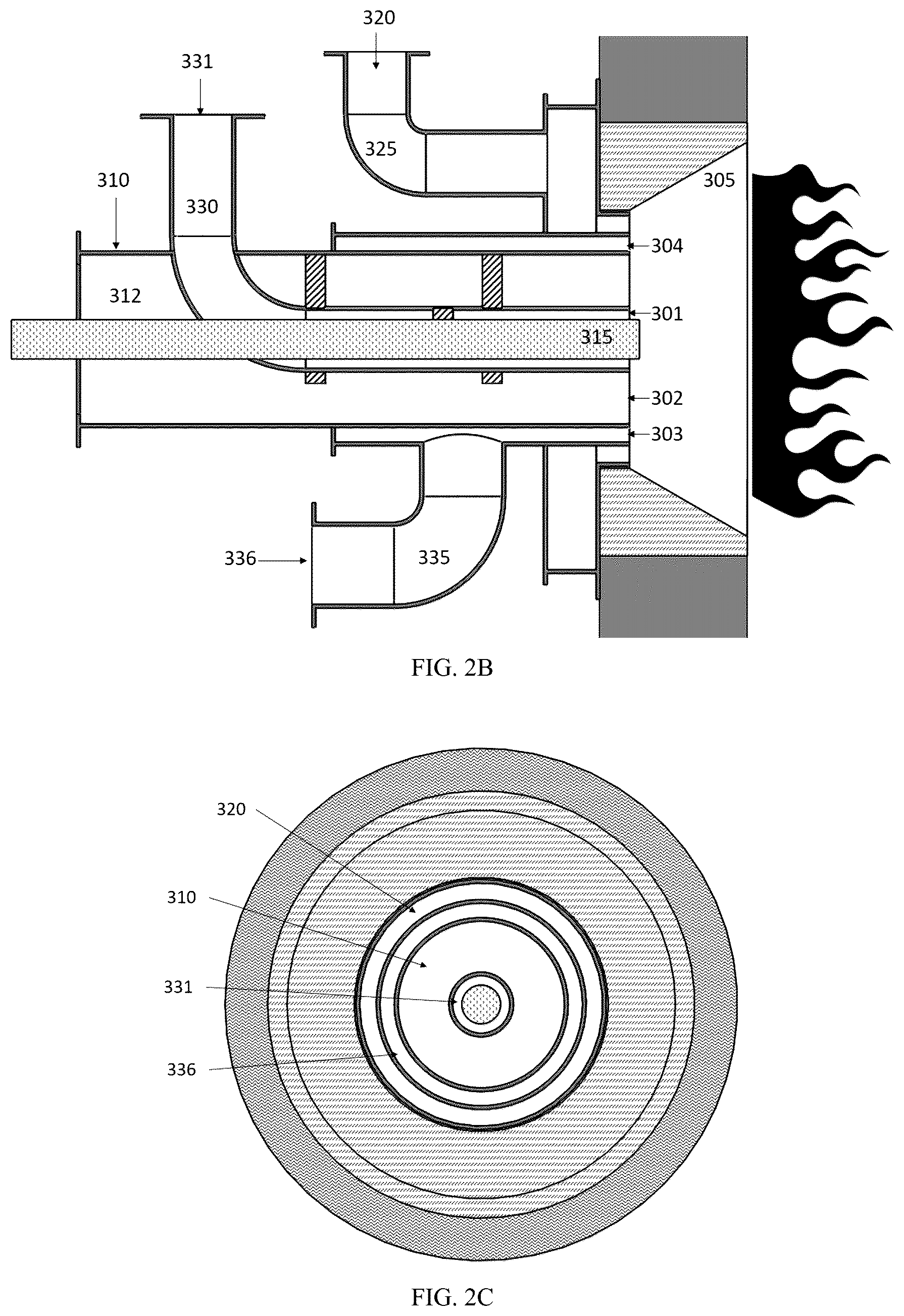 Patent US12359807 Figure 3 – Combustion system comprising an annular shroud burner