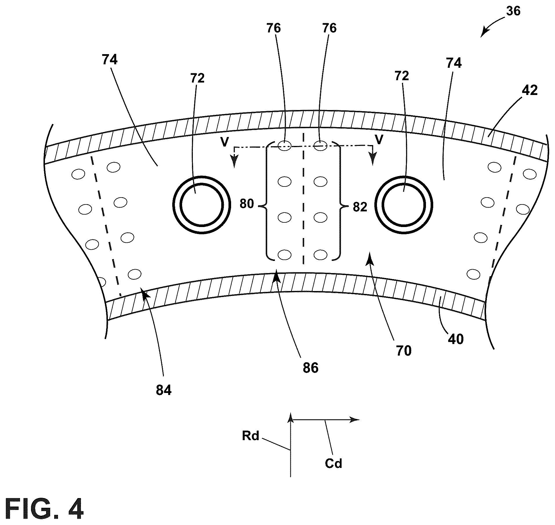 Patent US12359812 Figure 4 – Gas turbine engine combustor with openings