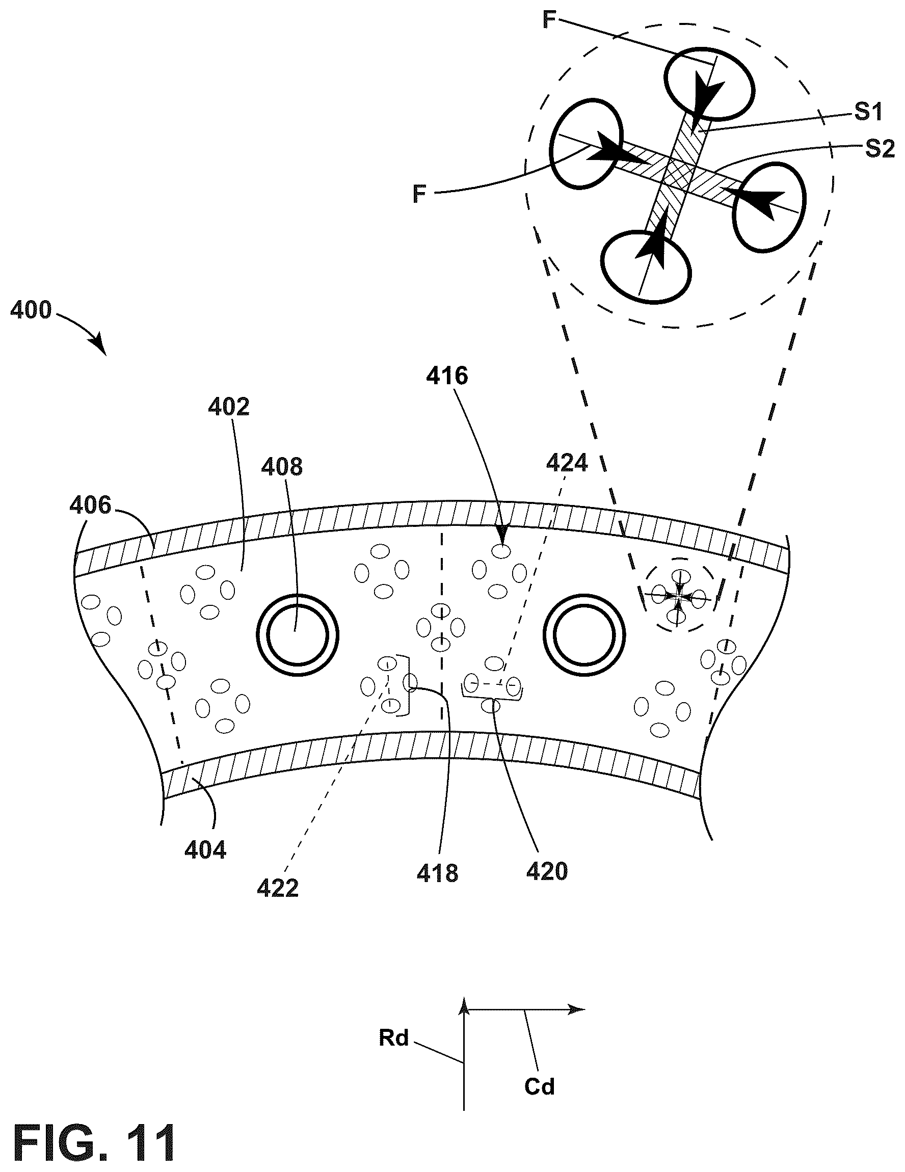 Patent US12359812 Figure 11 – Gas turbine engine combustor with openings