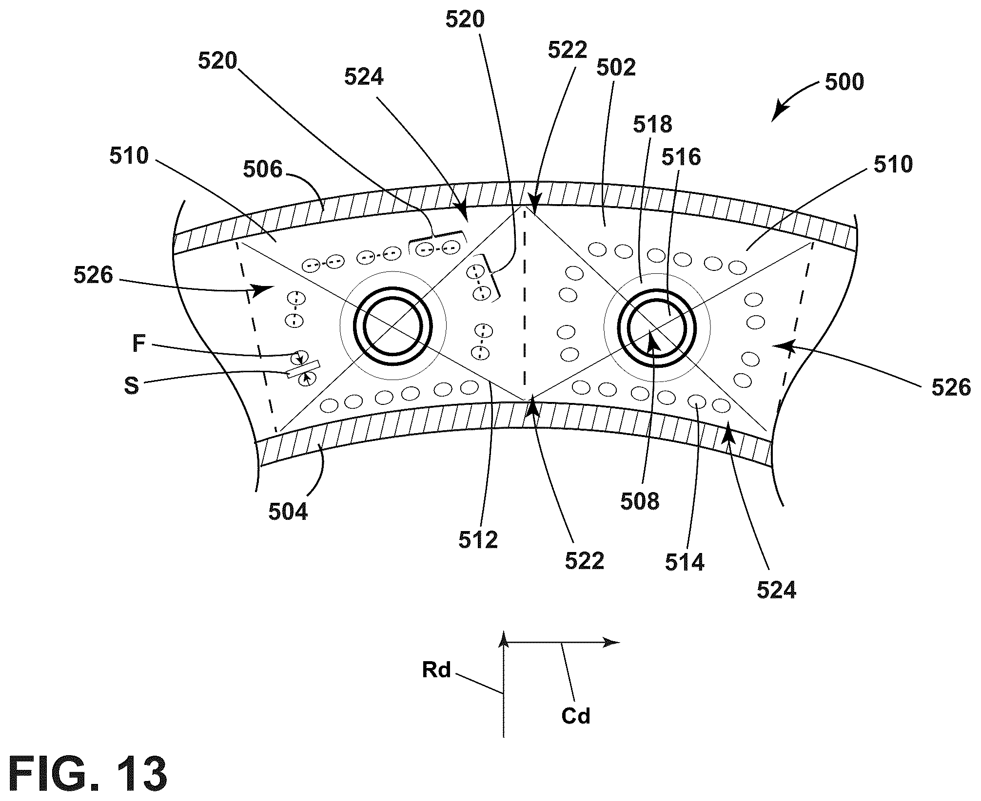 Patent US12359812 Figure 13 – Gas turbine engine combustor with openings