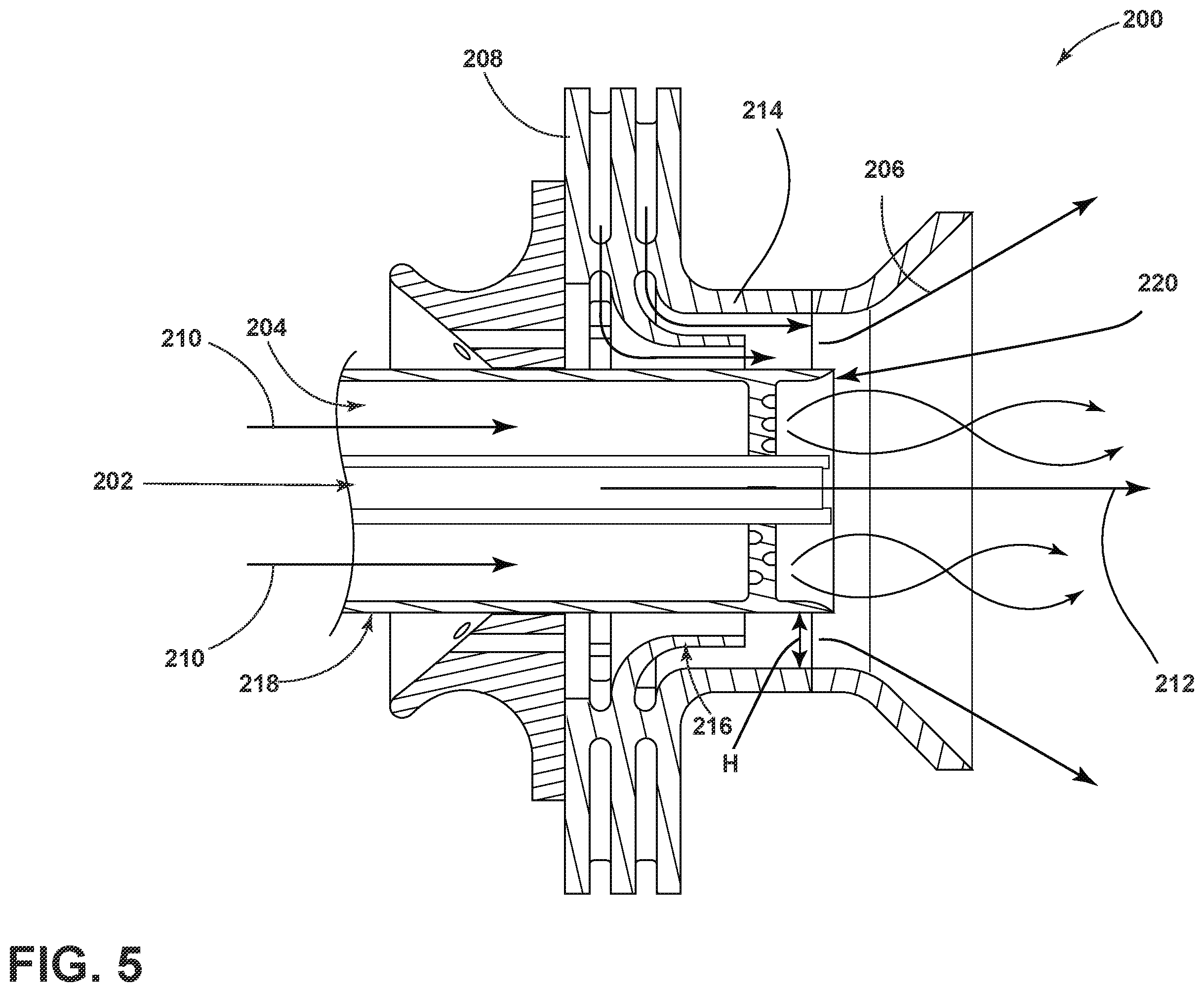 Patent US12359813 Figure 5 – Engine fuel nozzle and swirler