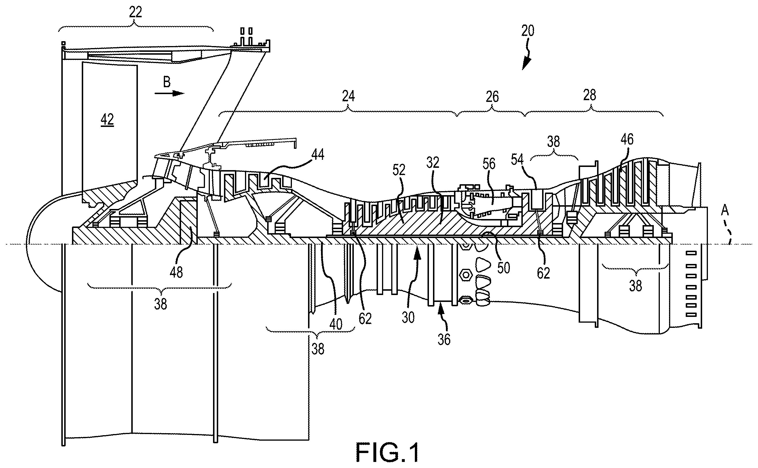 Patent US12359814 Figure 1 – Reducing noise from a combustor of a gas turbine engine
