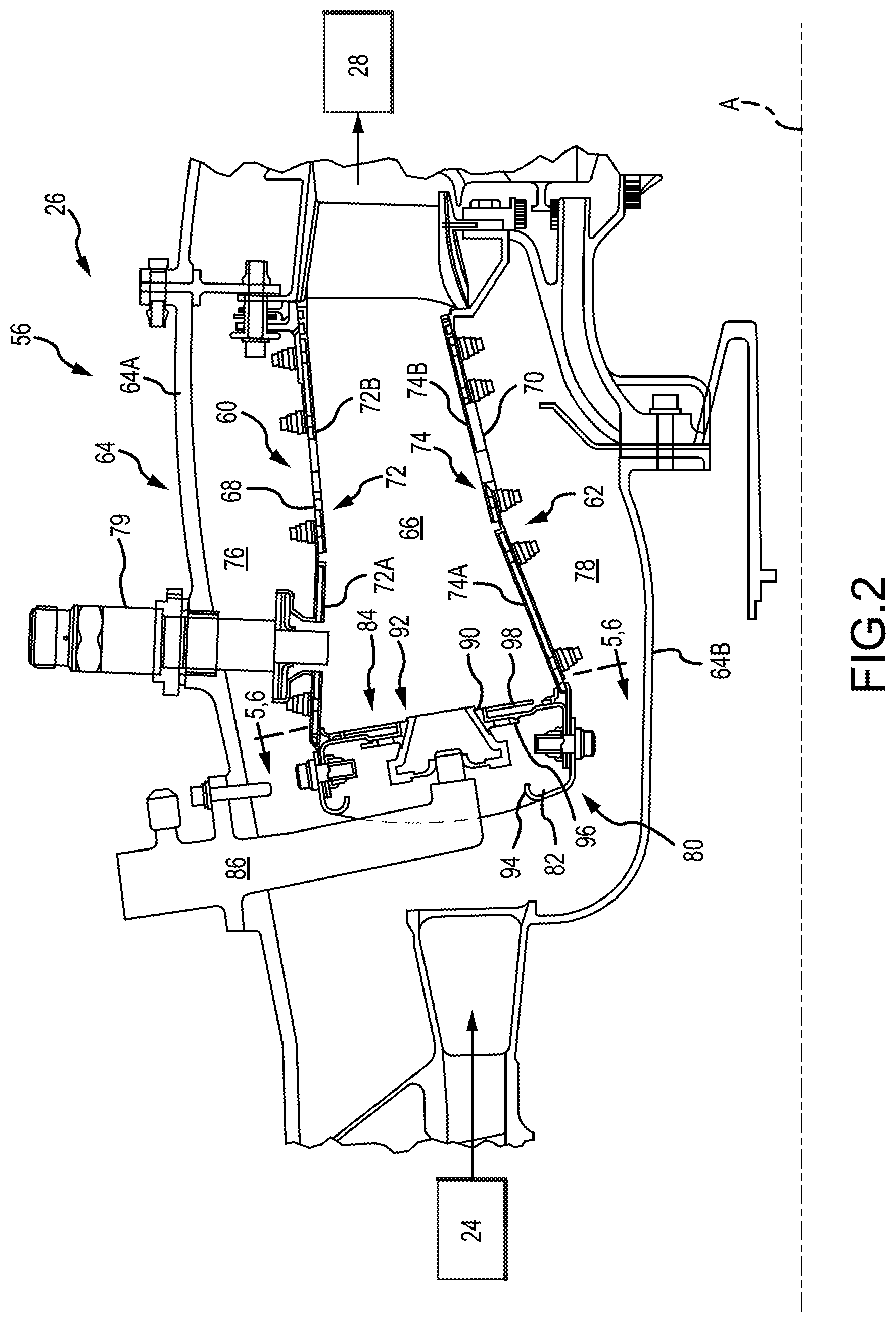 Patent US12359814 Figure 2 – Reducing noise from a combustor of a gas turbine engine