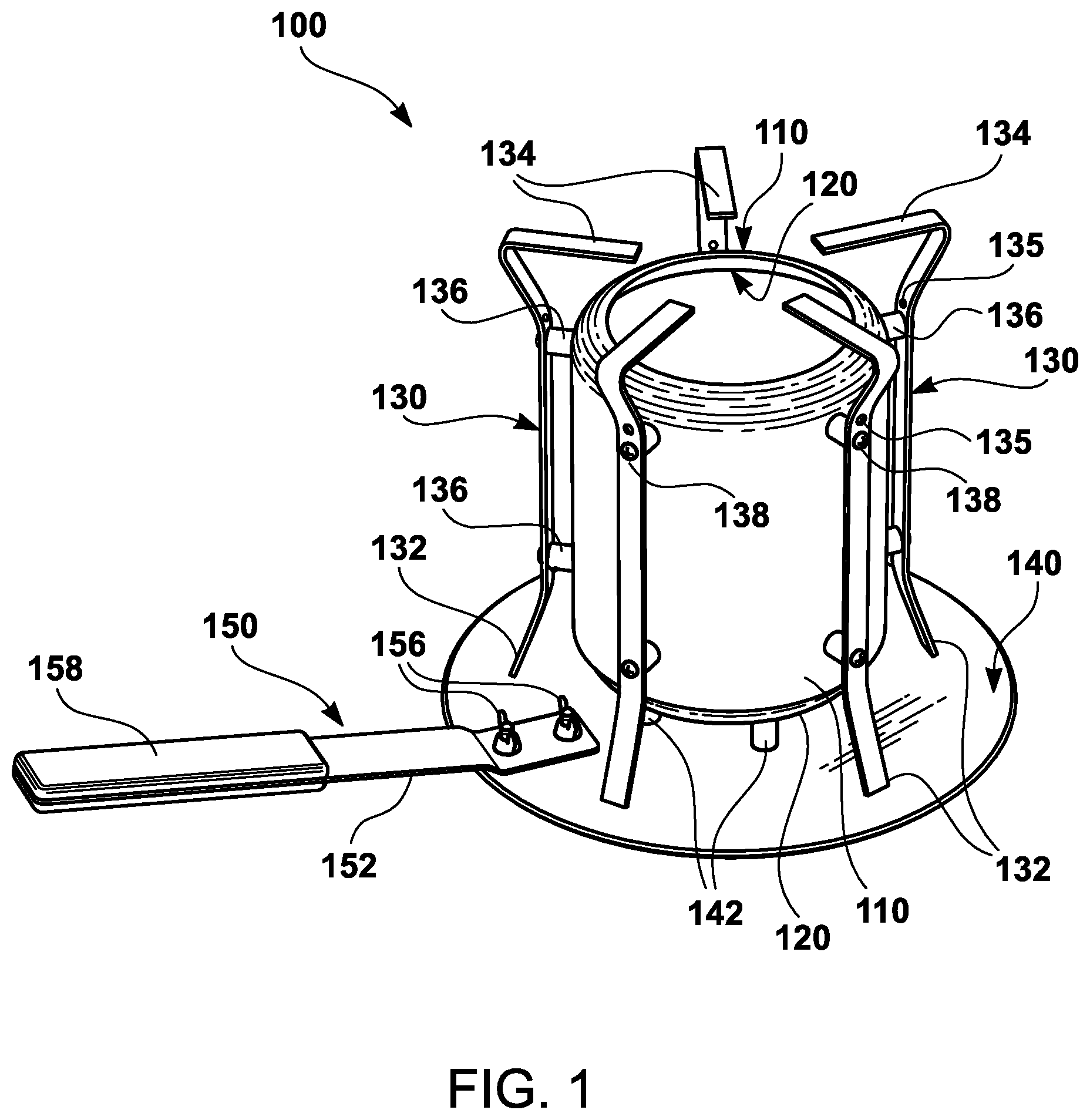 Patent US12359818 Figure 1 – Convertible biomass gasification stove