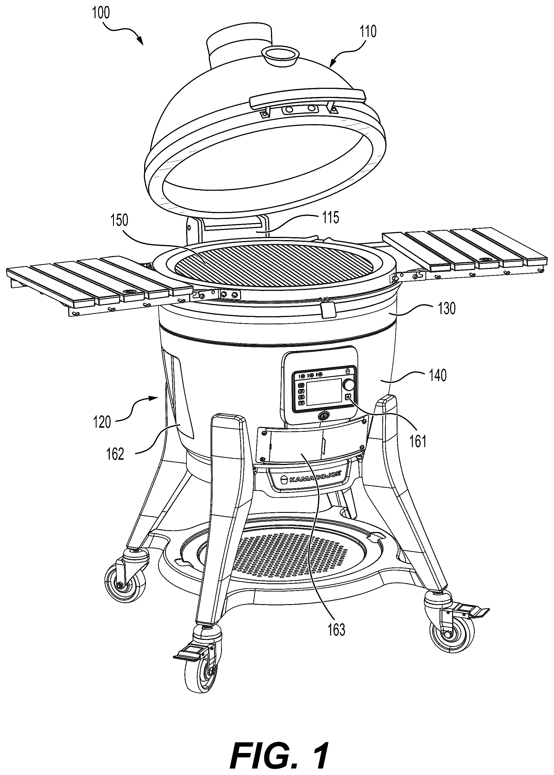 Patent US12359819 Figure 1 – Systems and methods for joining metal and ceramic components of a kamado-style grill