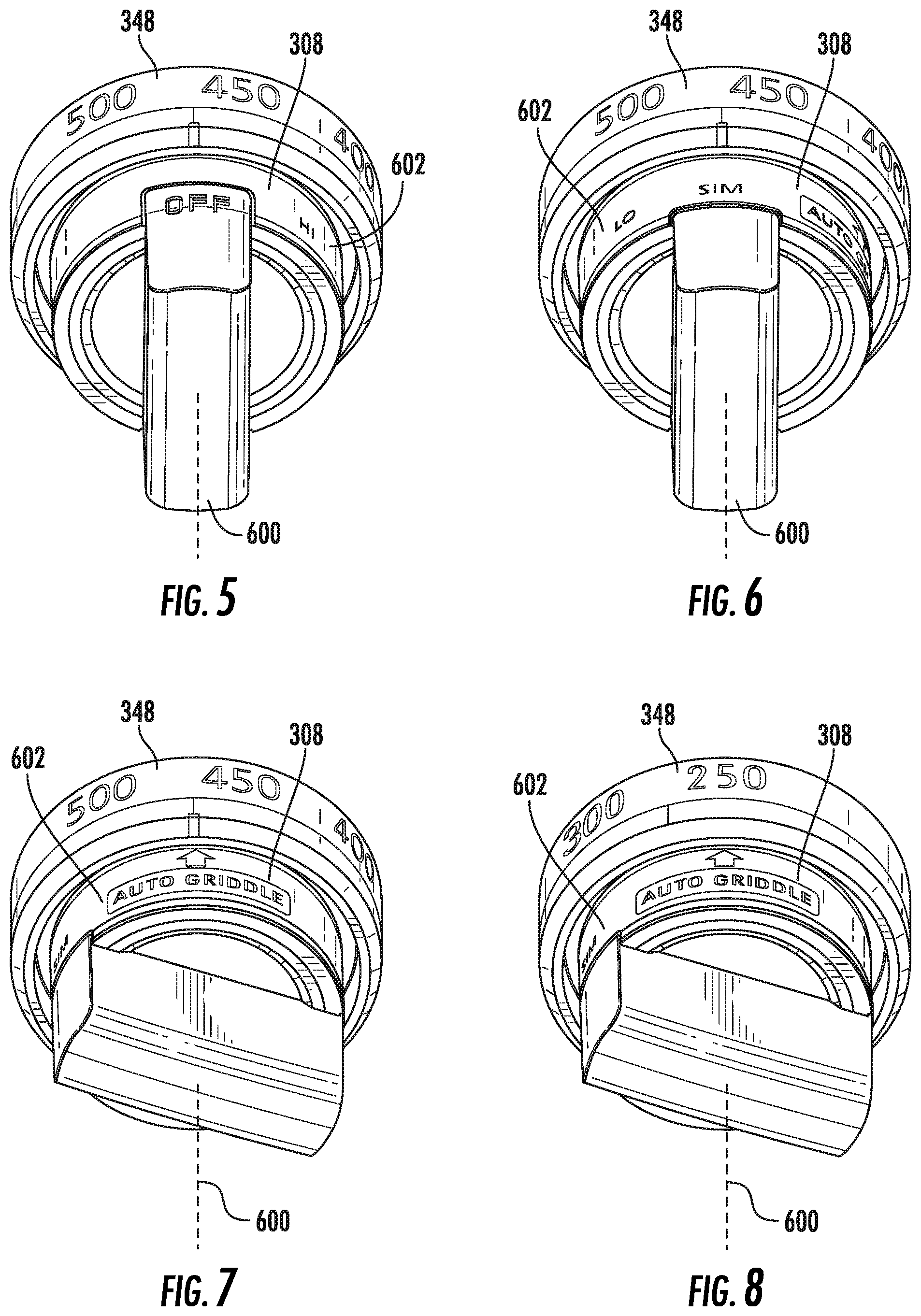 Patent US12359820 Figure 5 – Cooktop including a single input control of multiple heating elements