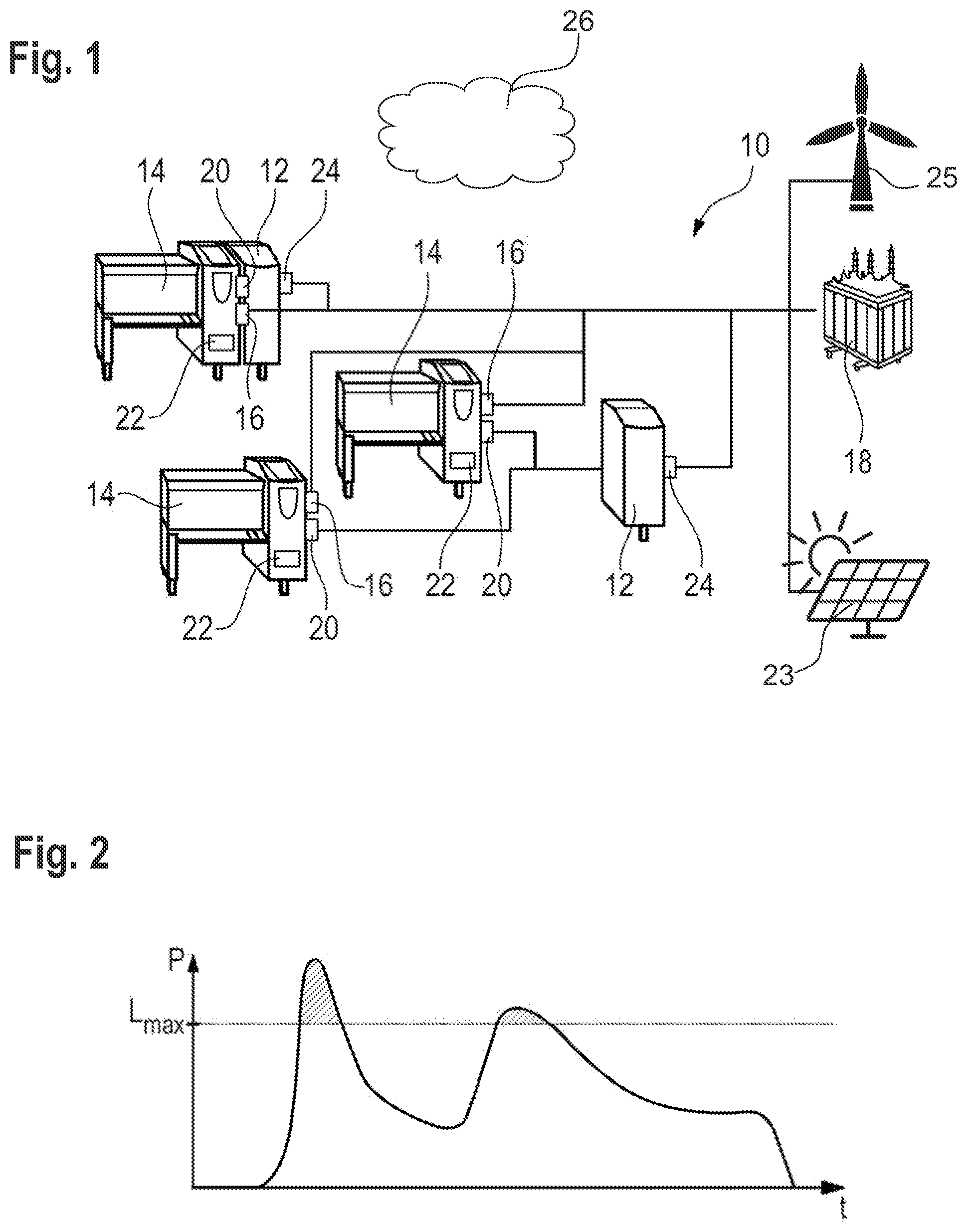 Patent US12359823 Figure 1 – System having a cooking device with a cooking chamber connected to an electrical grid and an energy storage device