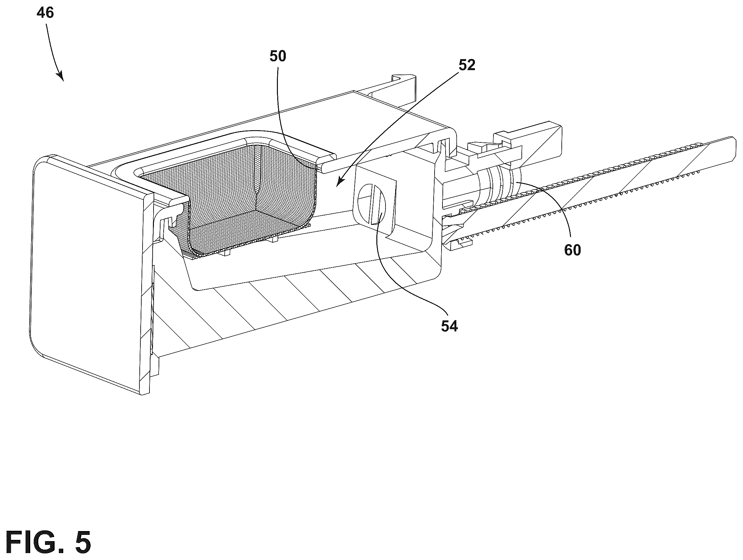 Patent US12359824 Figure 5 – Oven with steam cooking functionality and desiccant to reduce steam backflow out of the oven