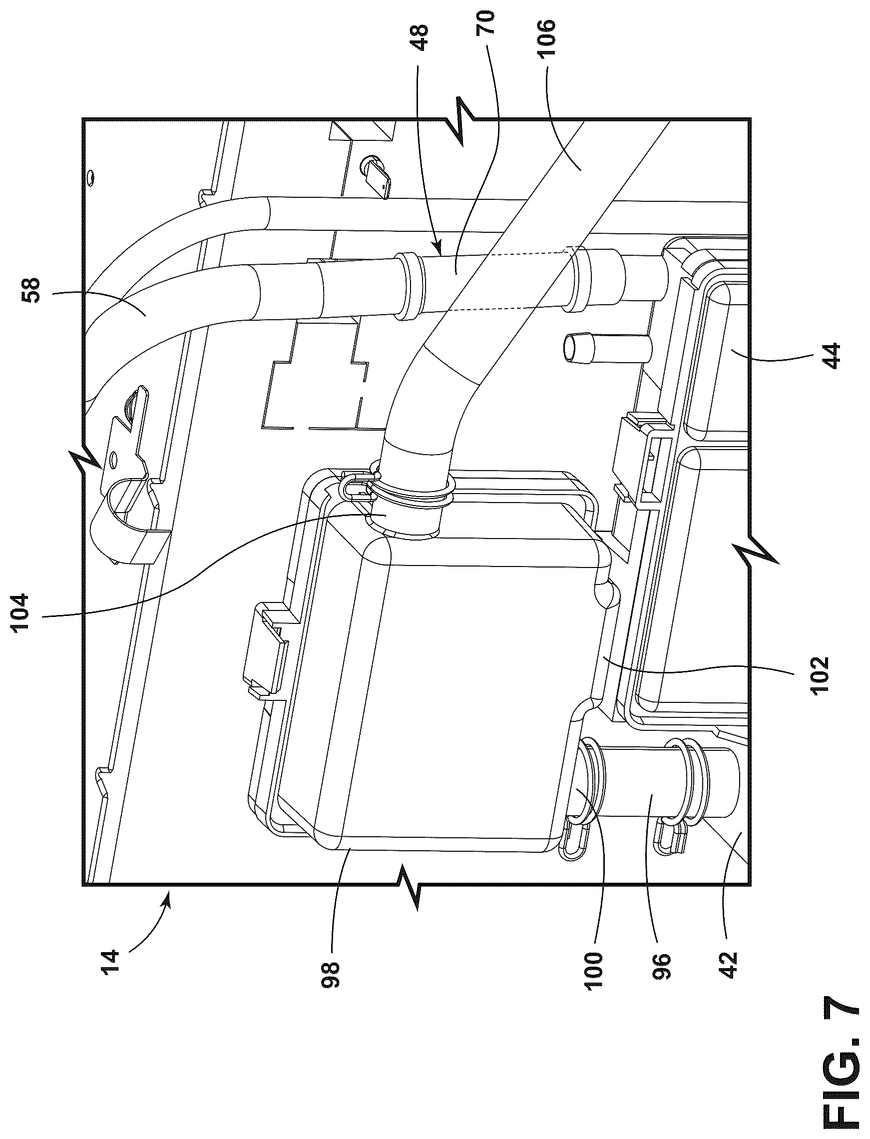 Patent US12359824 Figure 7 – Oven with steam cooking functionality and desiccant to reduce steam backflow out of the oven