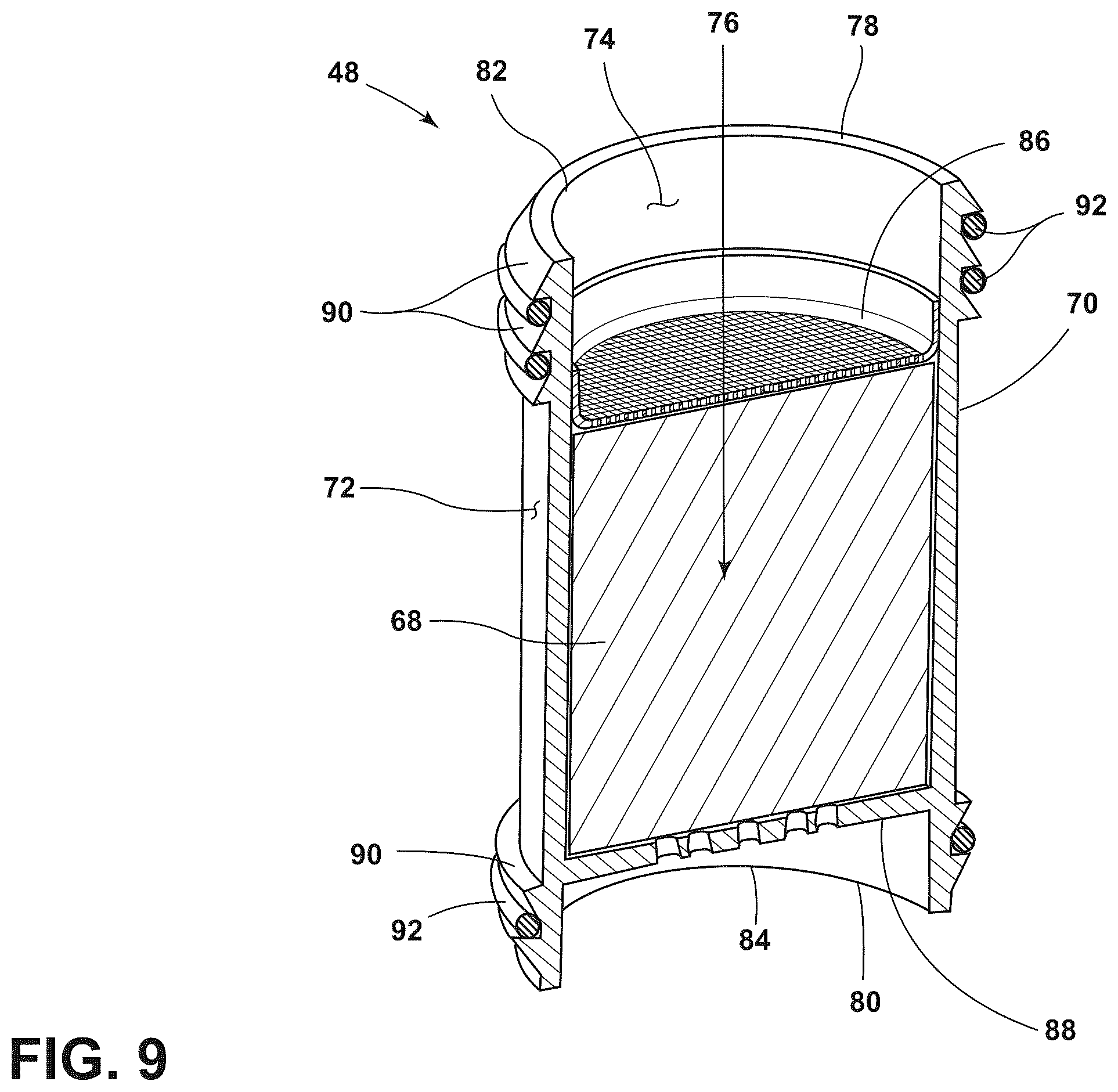Patent US12359824 Figure 9 – Oven with steam cooking functionality and desiccant to reduce steam backflow out of the oven