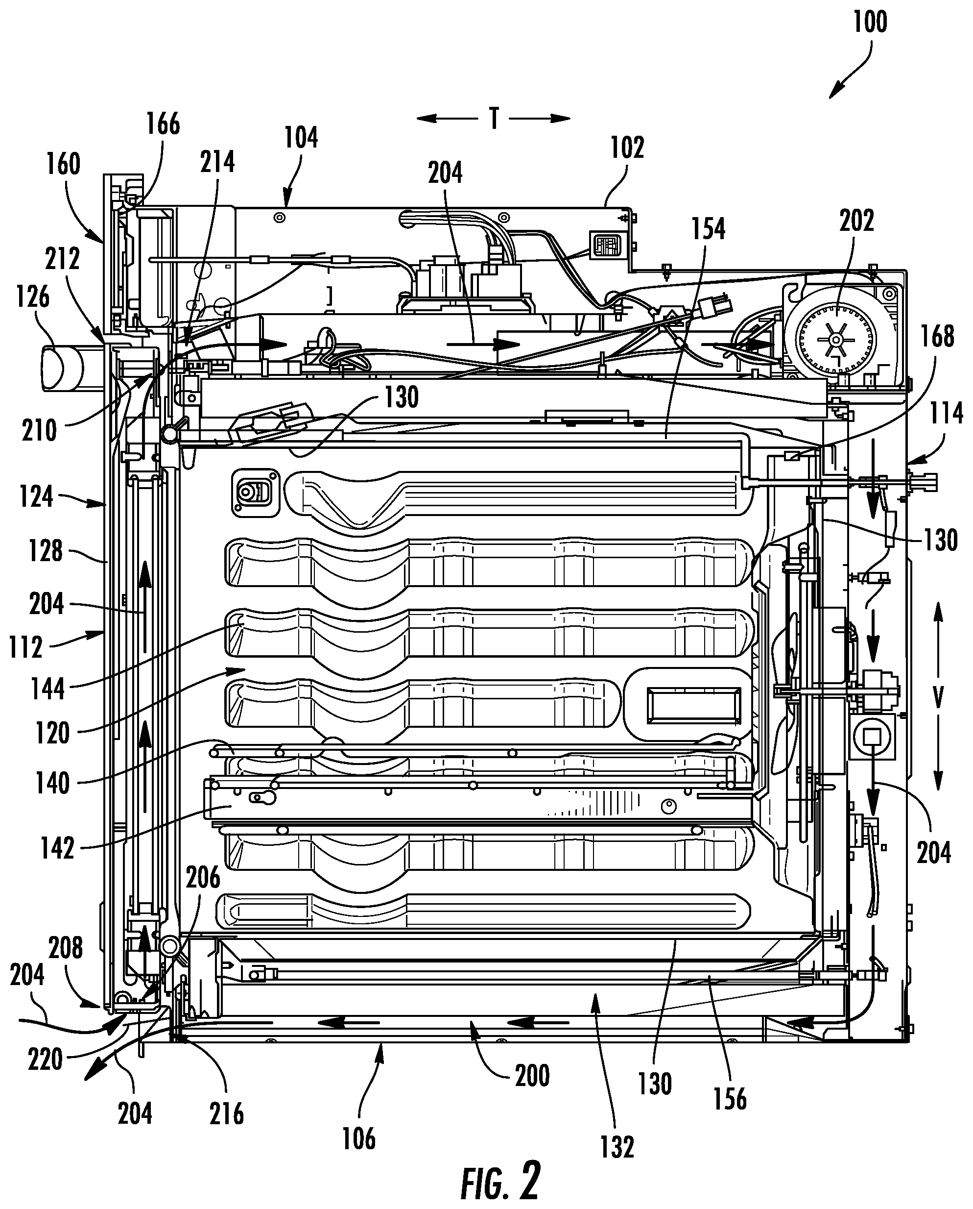 Patent US12359825 Figure 2 – Mesh screen to prevent access to hot surfaces within an oven appliance